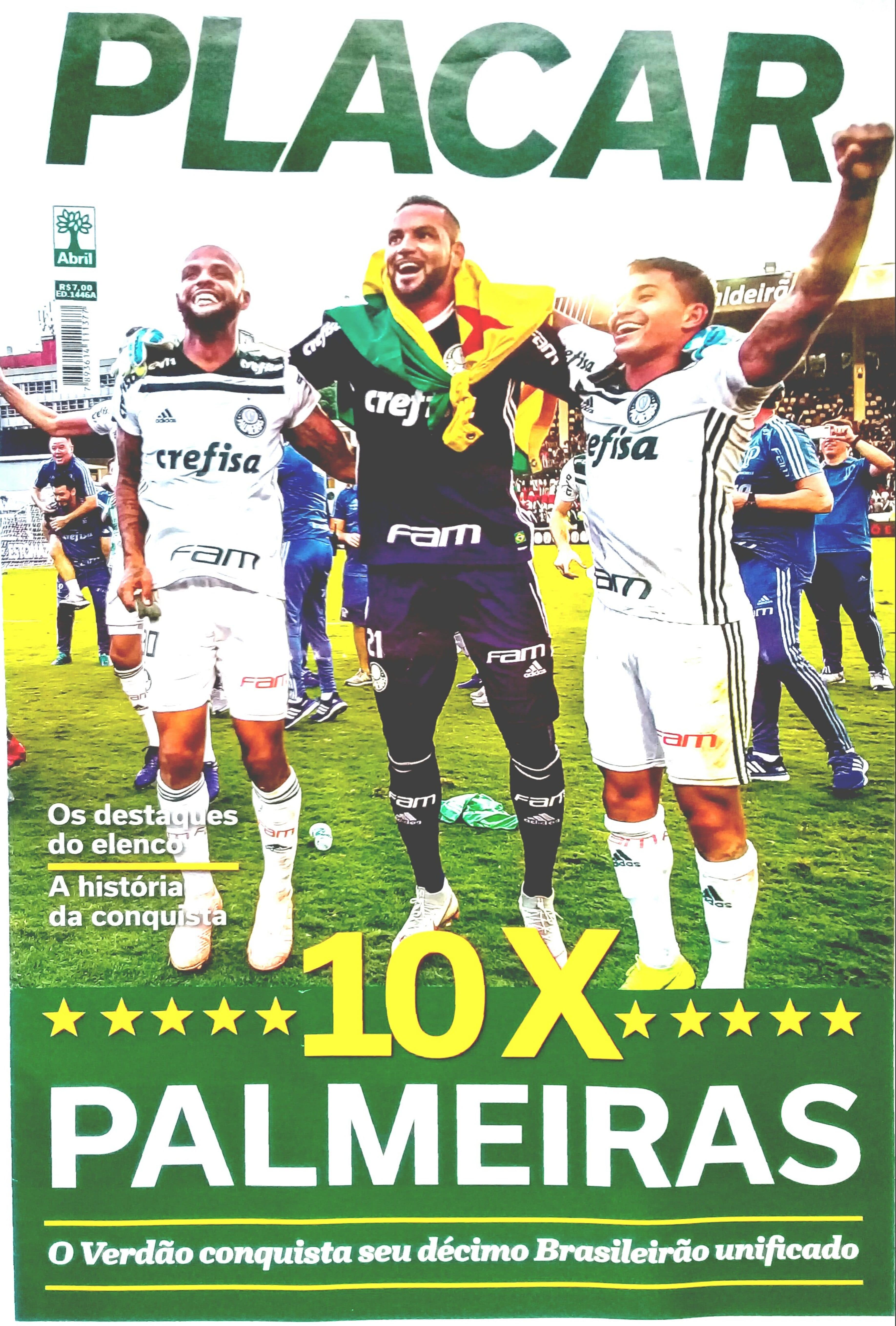 Capa da edição Palmeiras Campeão Brasileiro 2018 da revista PLACAR