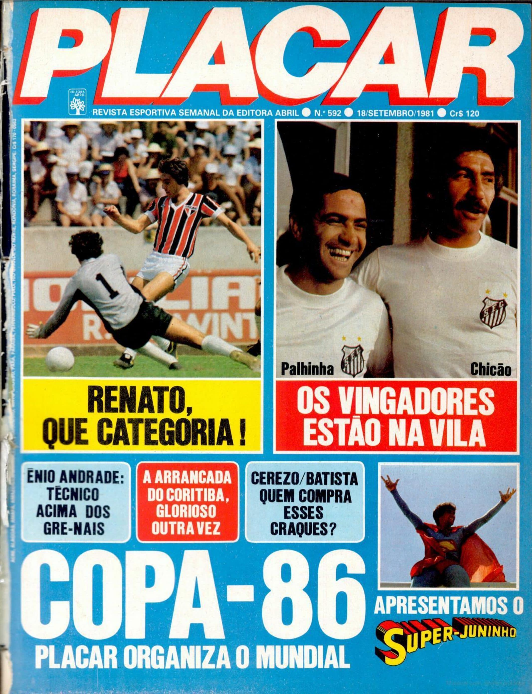 Capa da edição Copa-86: Placar organiza o mundial da revista PLACAR