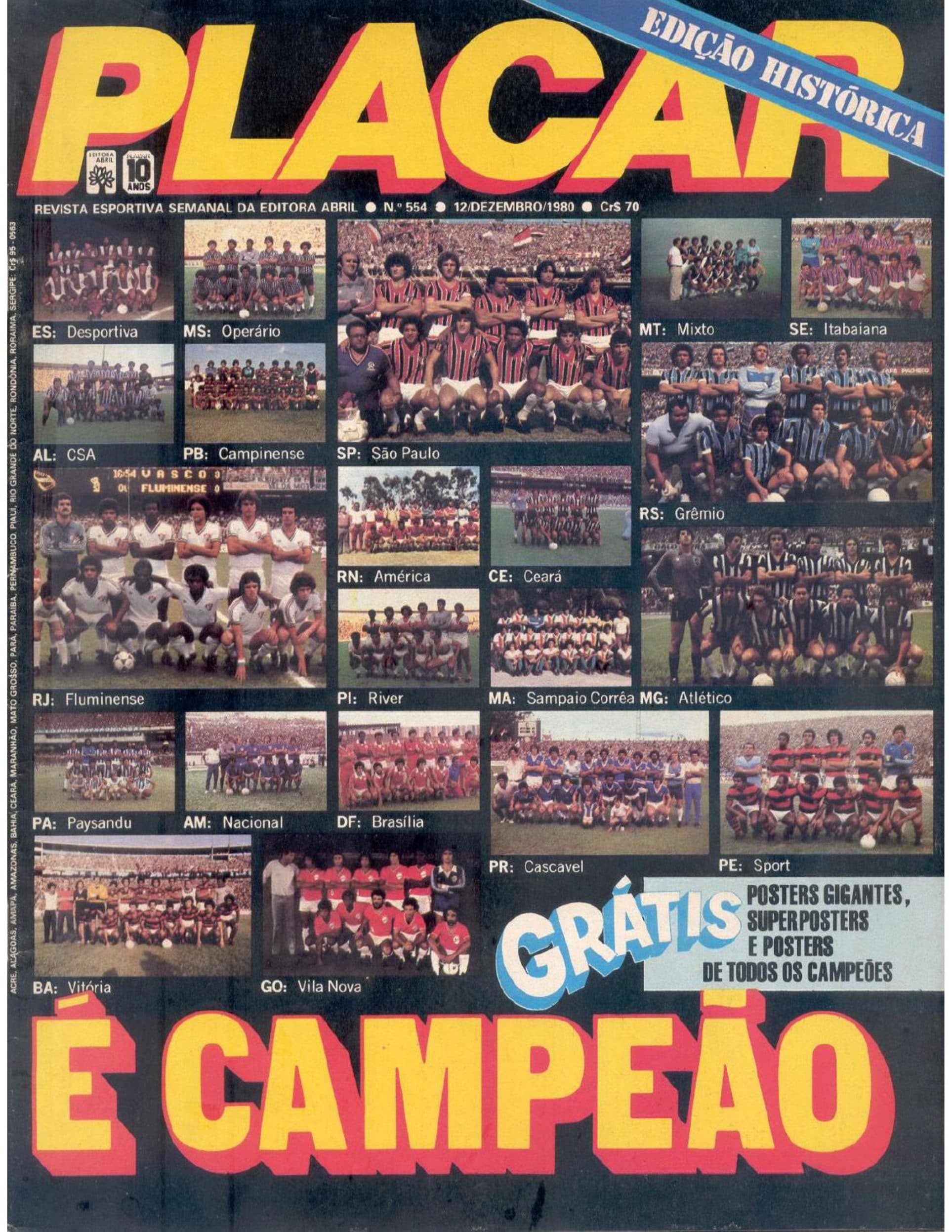 Capa da edição Edição dos Campeões da revista PLACAR
