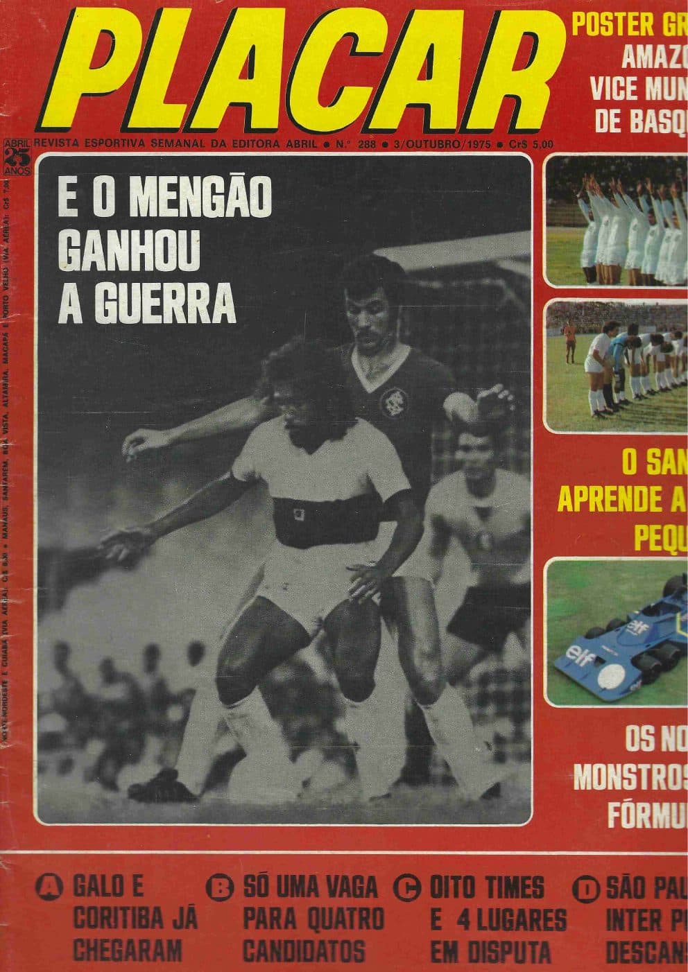 Capa da edição E O MENGÃO GANHOU A GUERRA da revista PLACAR