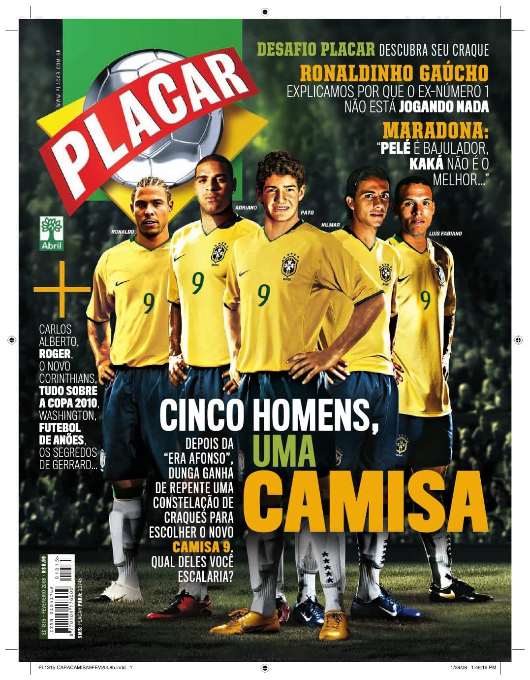 Capa da edição Nº 1315 da revista PLACAR