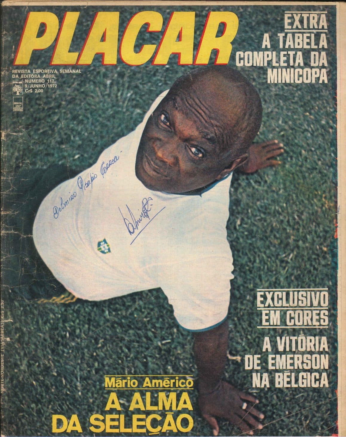 Capa da edição Mário Américo A ALMA DA SELEÇÃO da revista PLACAR
