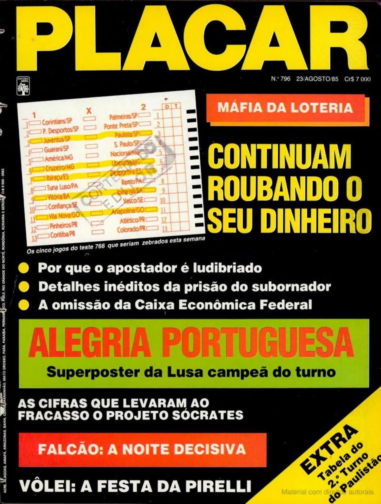 Capa da edição Nº 796 da revista PLACAR