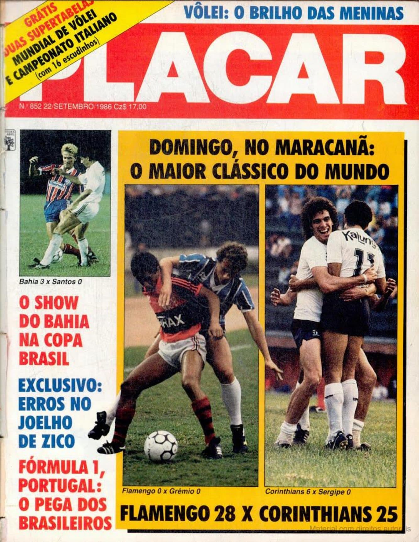 Capa da edição Domingo, no Maracanã: o maior clássico do mundo da revista PLACAR