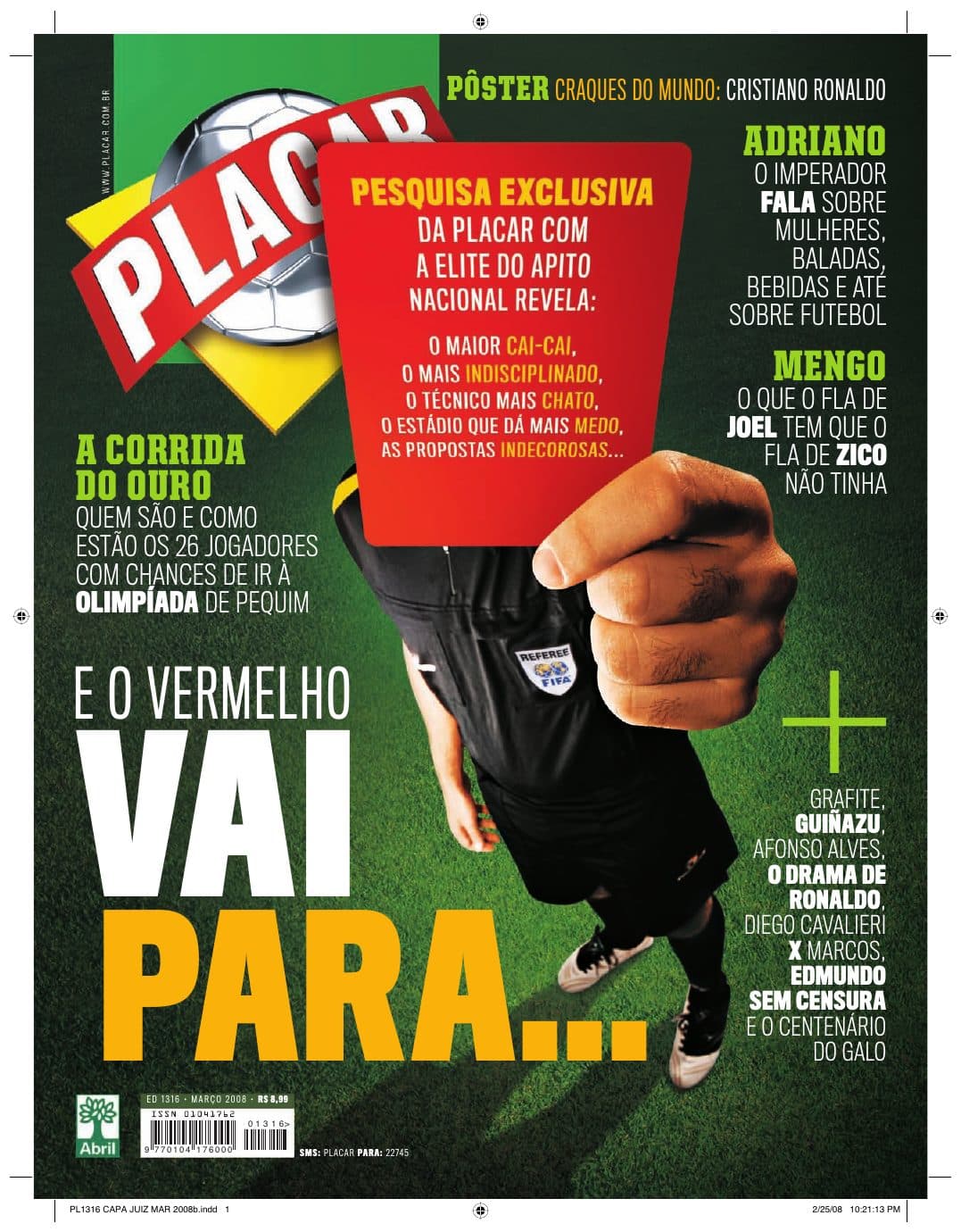 Capa da edição Nº 1316 da revista PLACAR