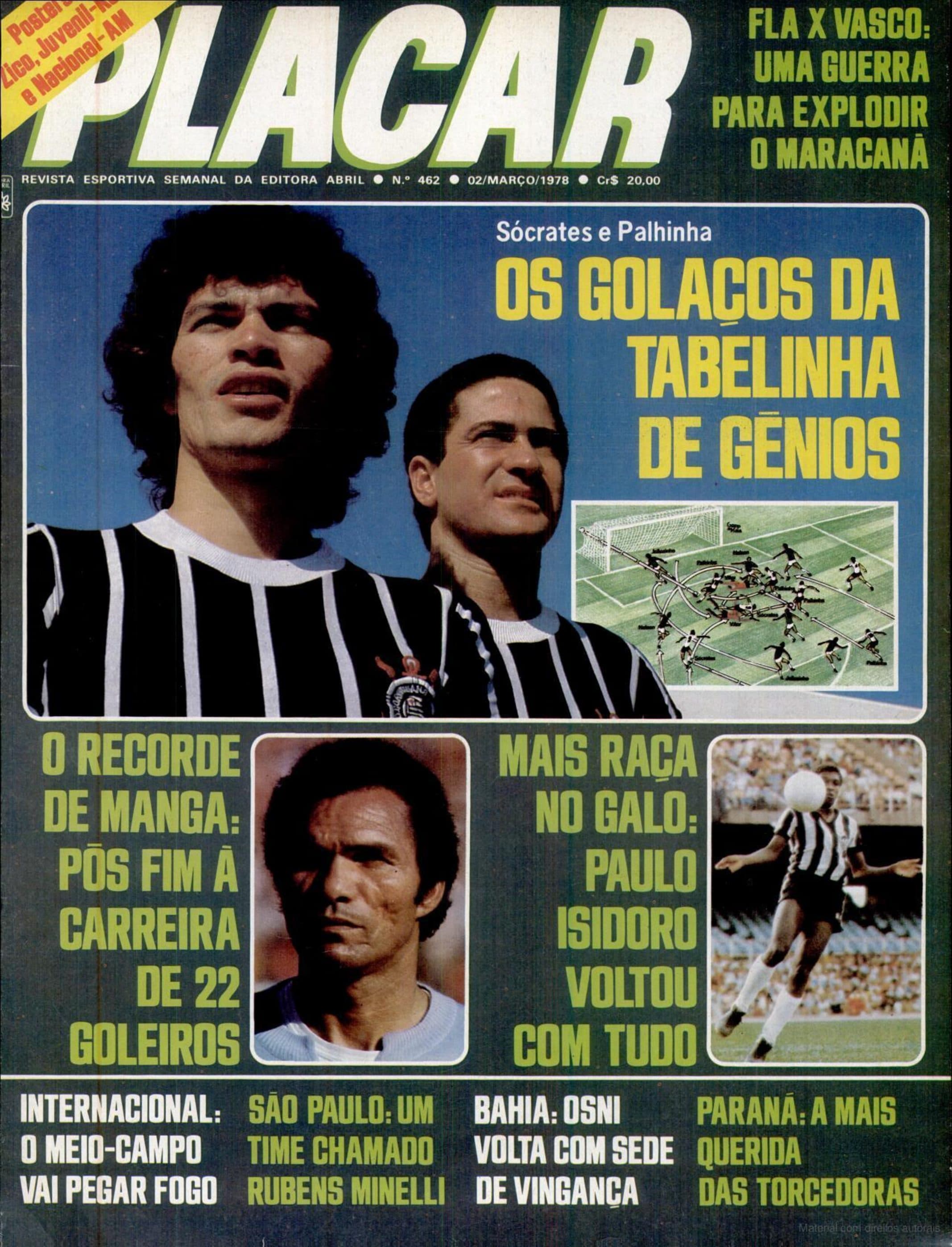 Capa da edição Sócrates e Palhinha: os golaços da tabelinha de gênios da revista PLACAR