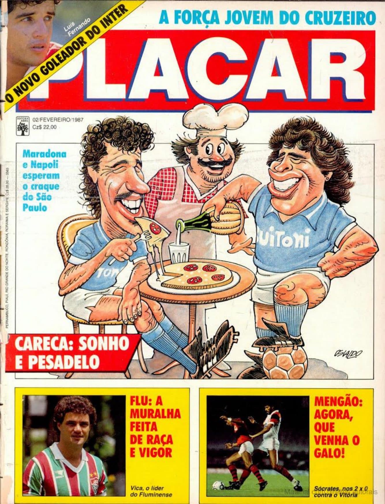 Capa da edição Maradona e Napoli esperam o craque do São Paulo da revista PLACAR