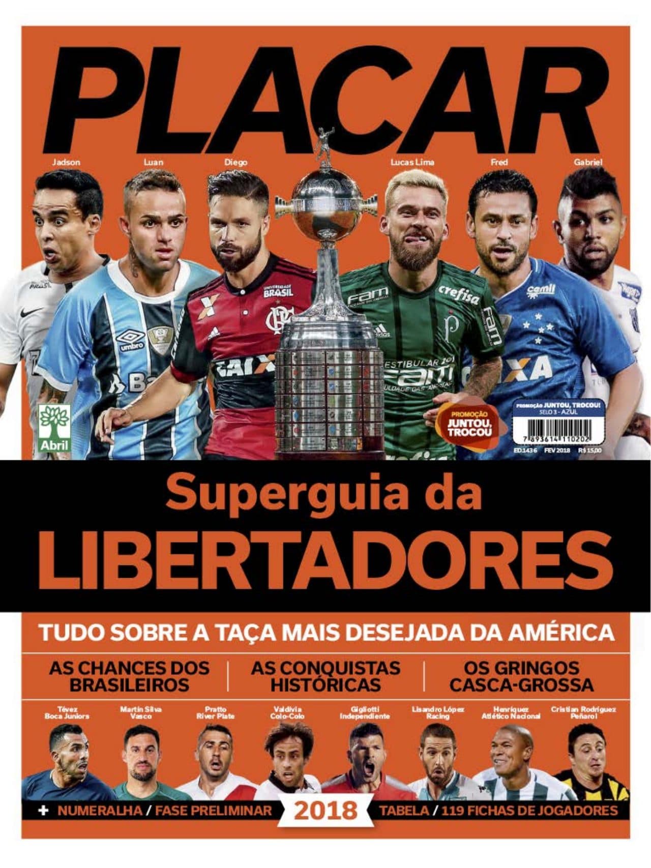 Capa da edição Guia da Libertadores da revista PLACAR
