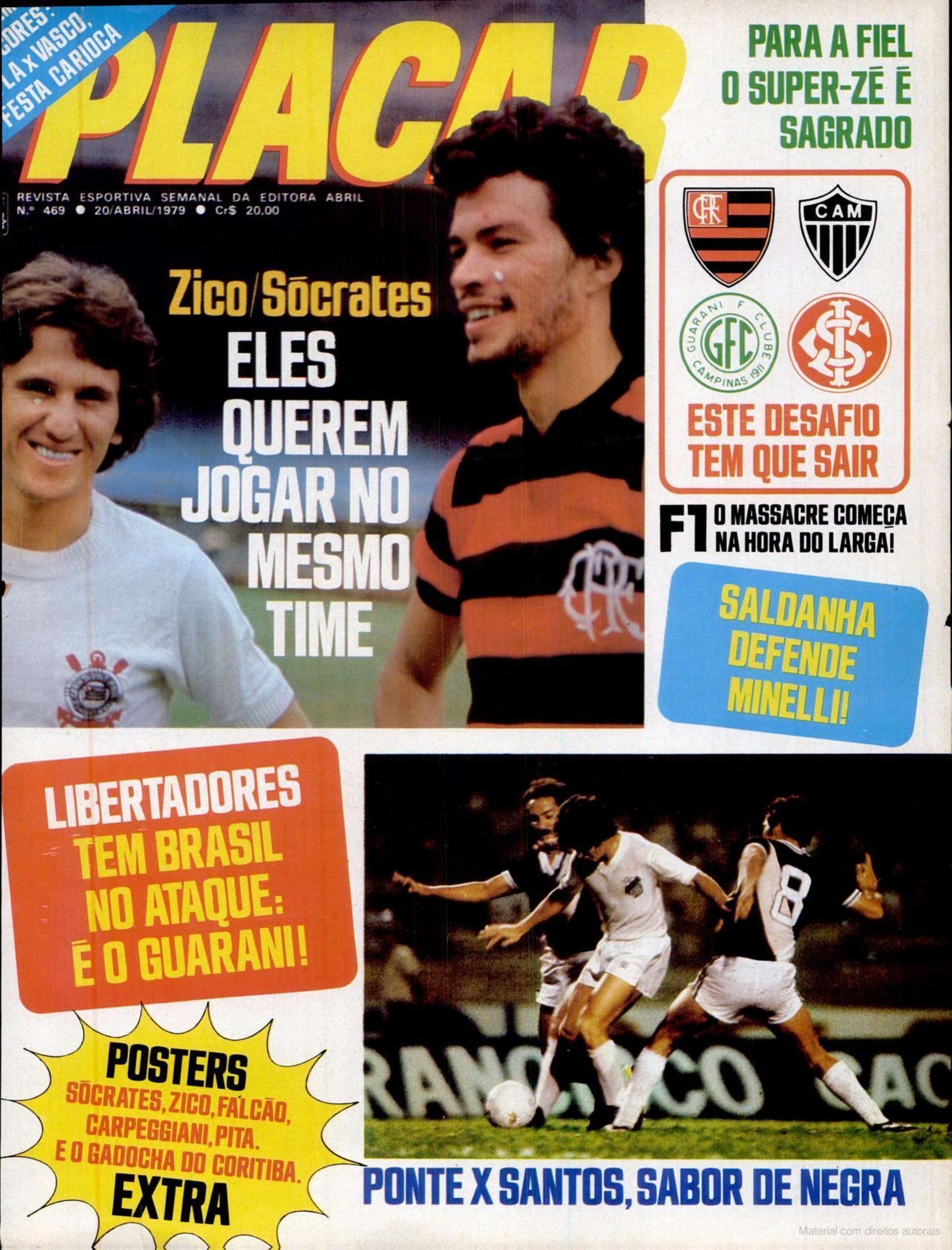 Capa da edição Zico/Sócrates: Eles querem jogar no mesmo time da revista PLACAR