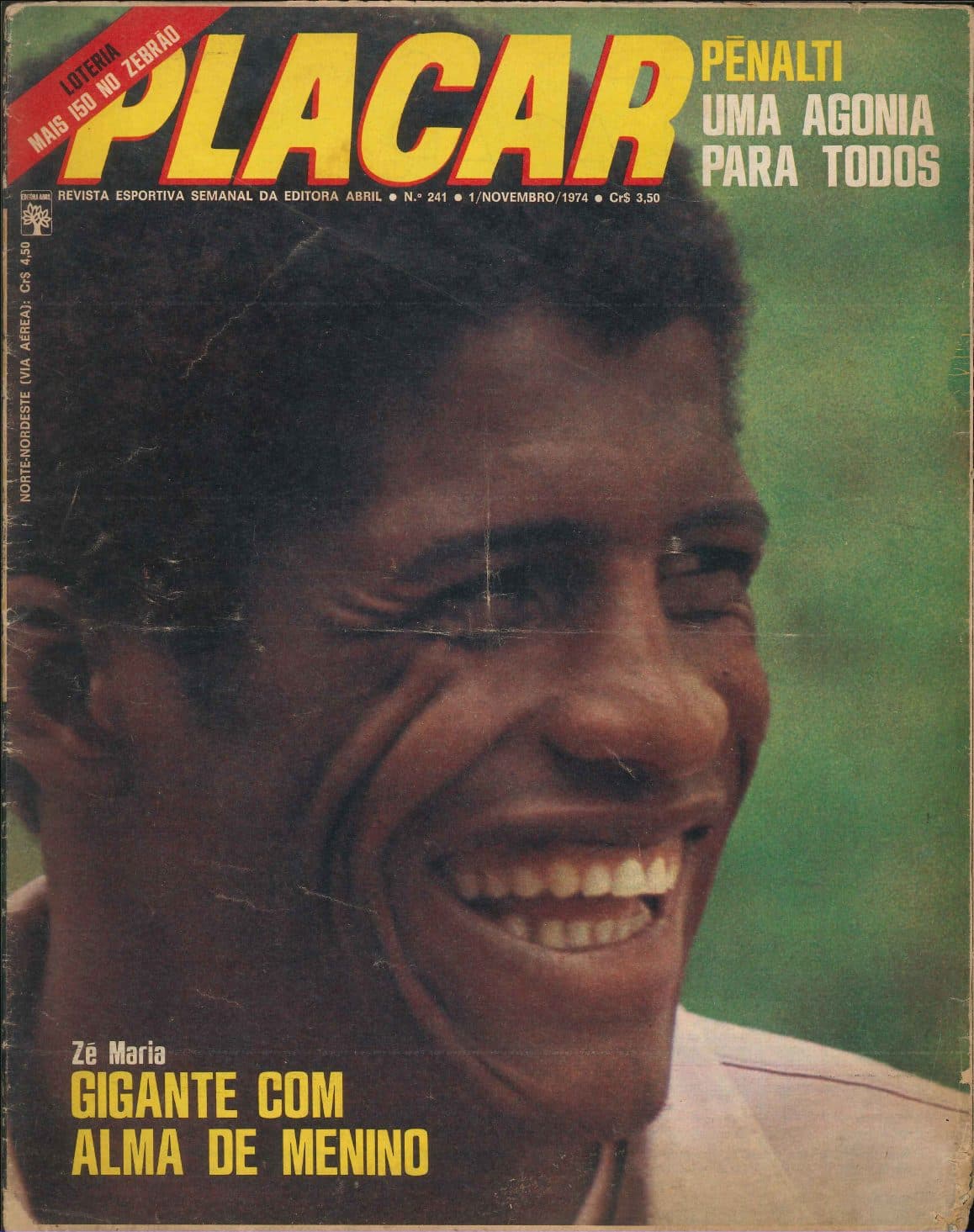 Capa da edição Gigante com alma de menino da revista PLACAR