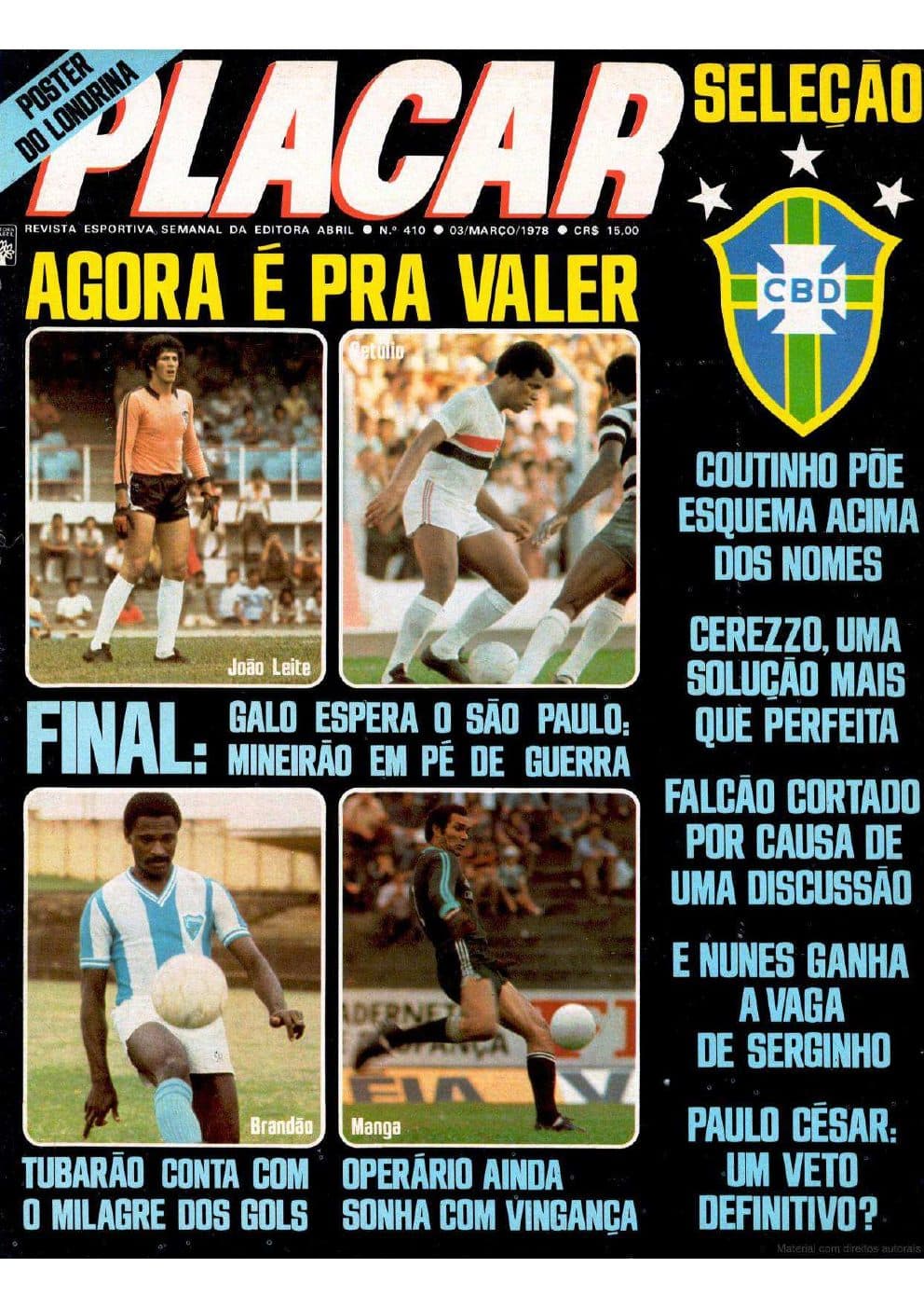 Capa da edição Agora é pra valer da revista PLACAR