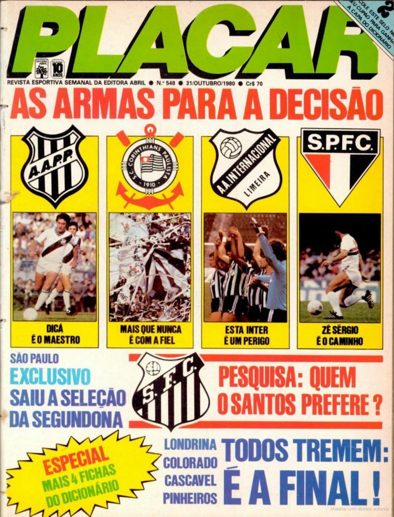 Capa da edição As armas para a decisão da revista PLACAR