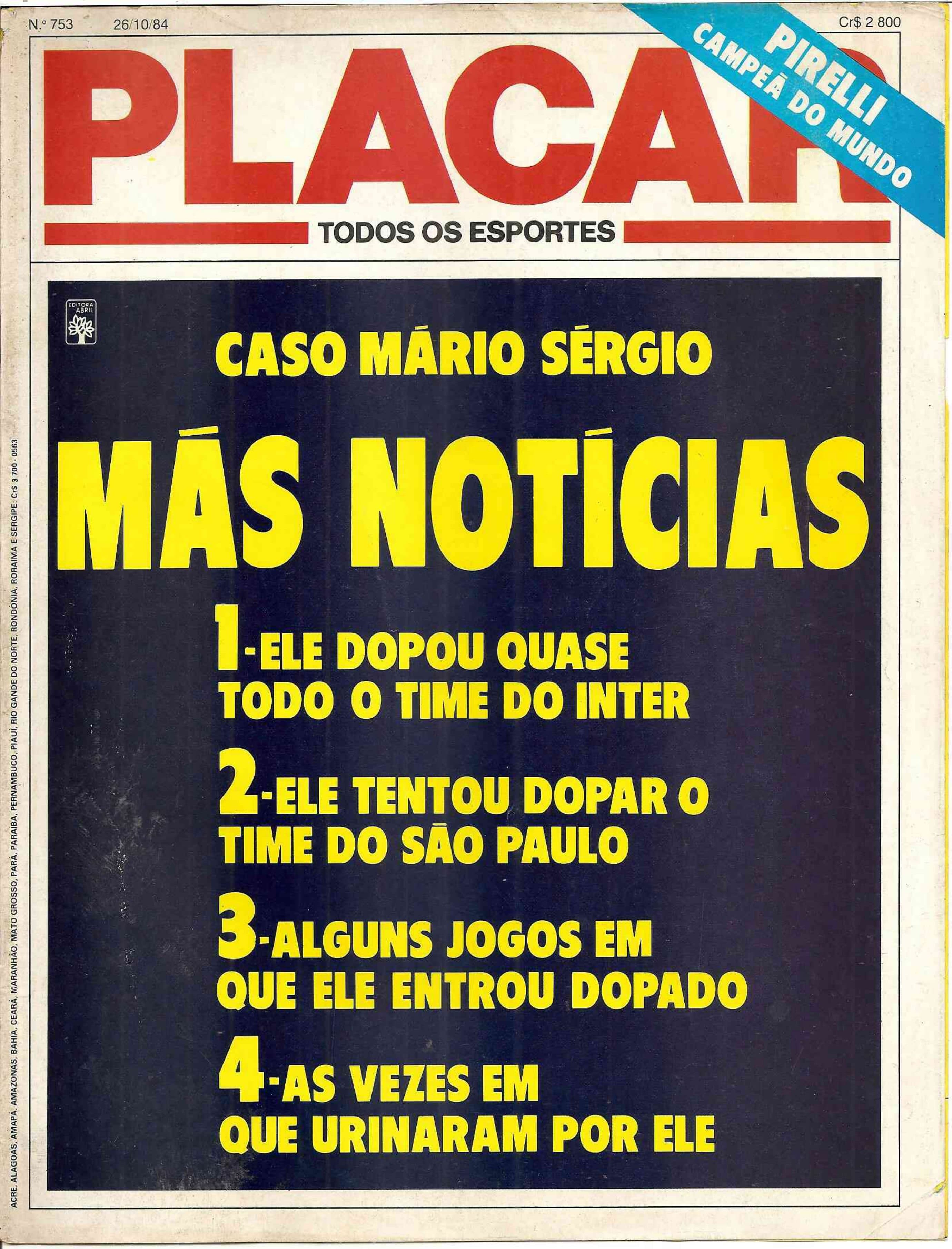 Capa da edição Nº 753 da revista PLACAR