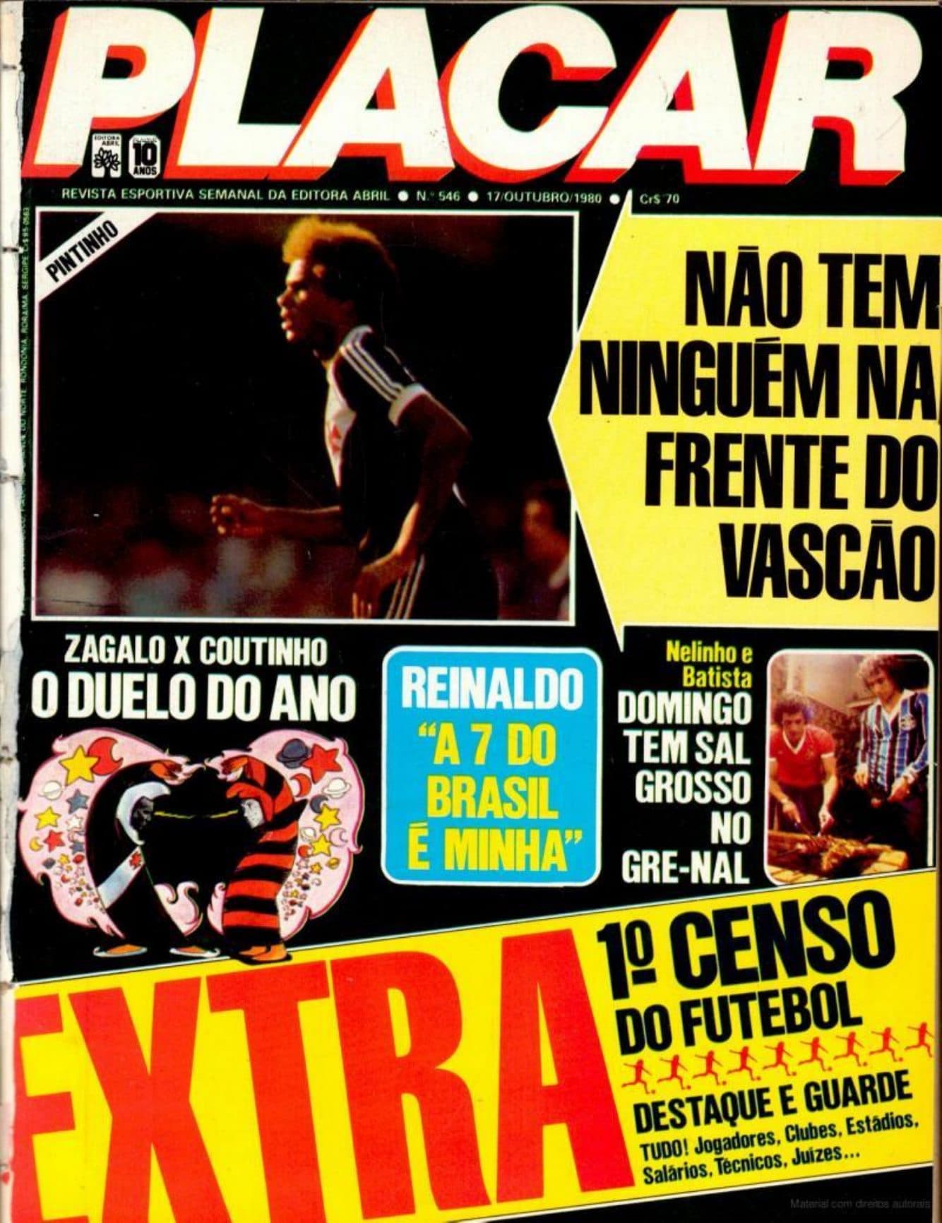 Capa da edição Não tem ninguém na frente do Vascão da revista PLACAR