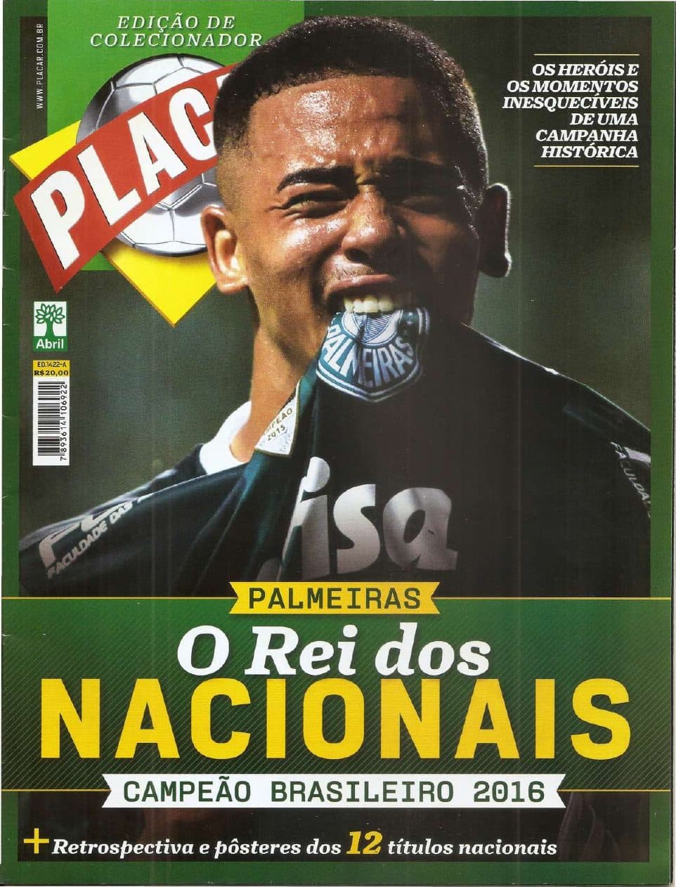Capa da edição Palmeiras Rei dos nacionais da revista PLACAR
