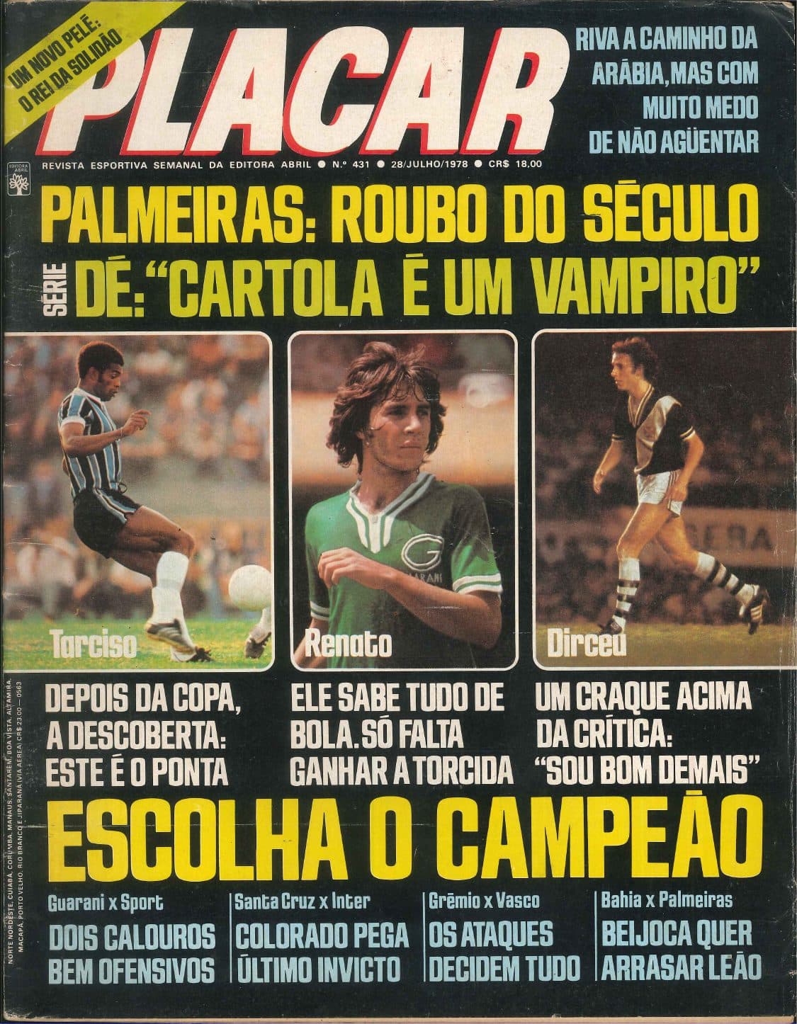 Capa da edição Palmeiras: Roubo do século da revista PLACAR