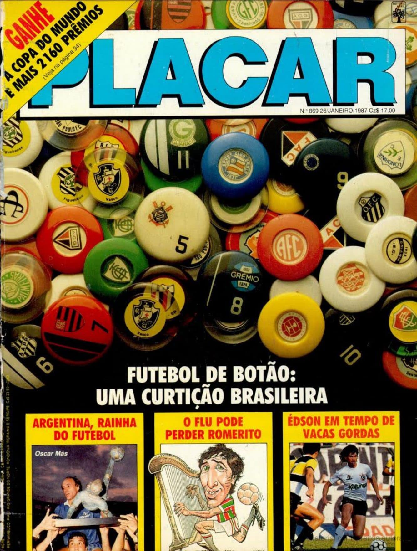 Capa da edição Futebol de Botão: Uma Curtição Brasileira da revista PLACAR