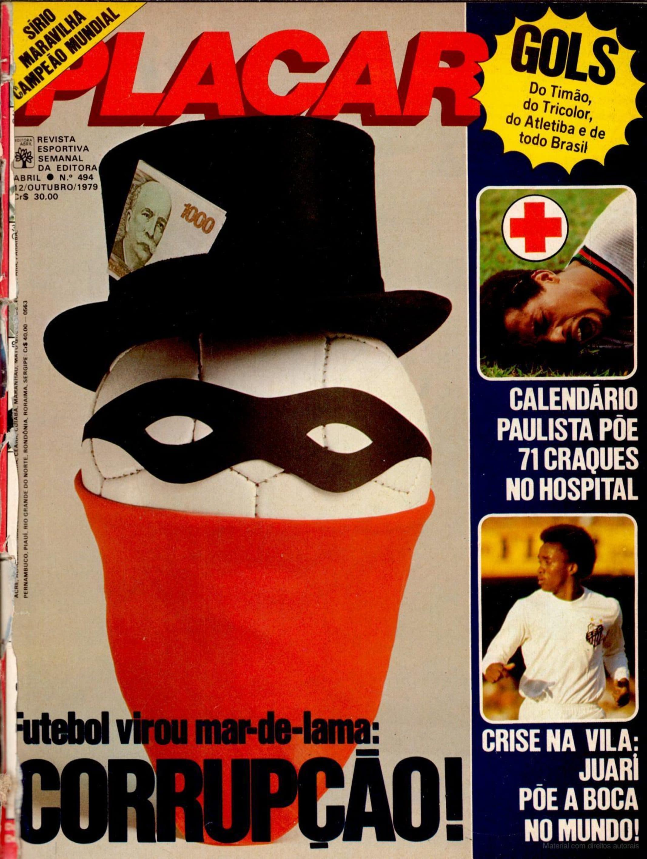 Capa da edição Futebol virou mar-de-lama: CORRUPÇÃO! da revista PLACAR