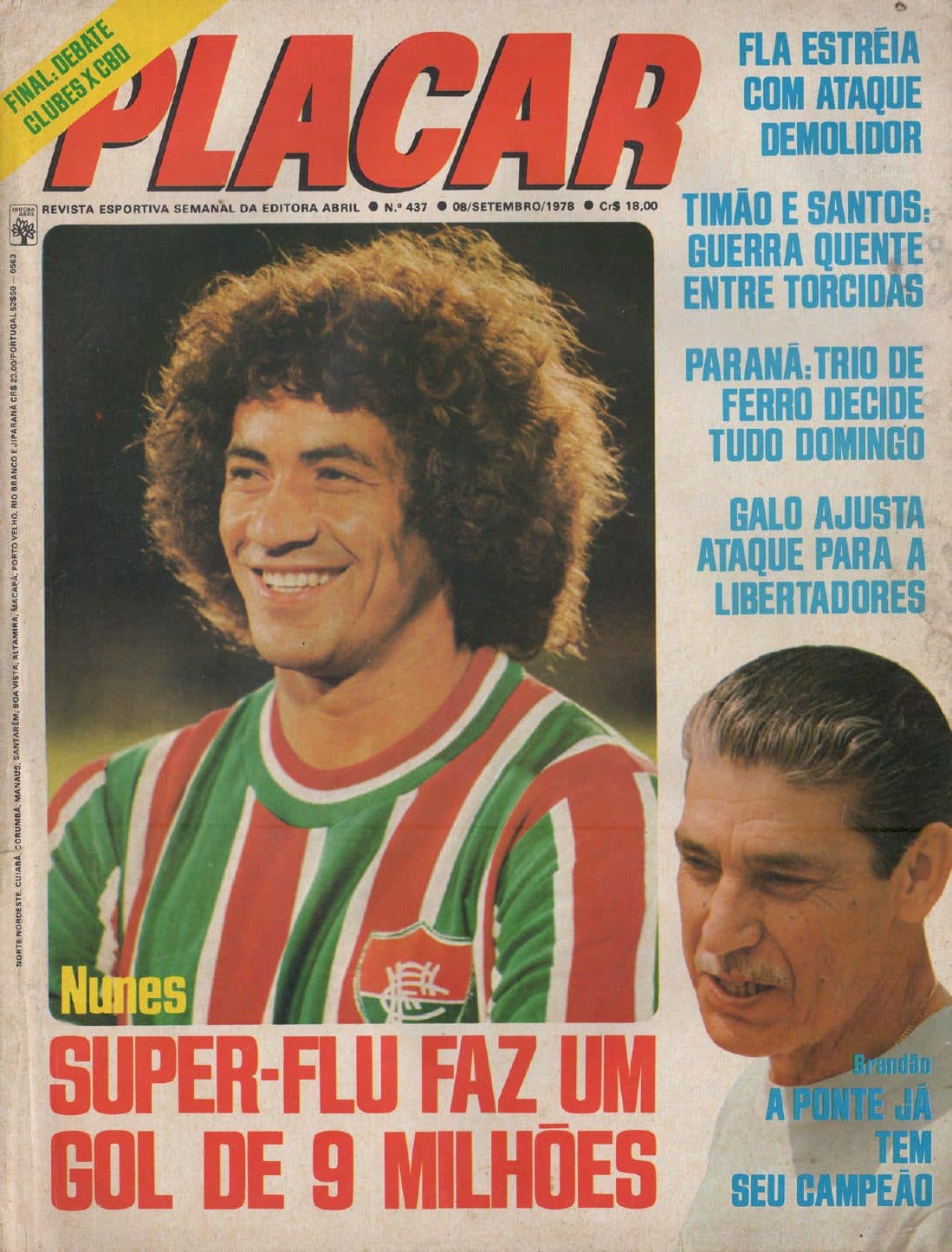 Capa da edição Super-Flu faz um gol de 9 milhões da revista PLACAR
