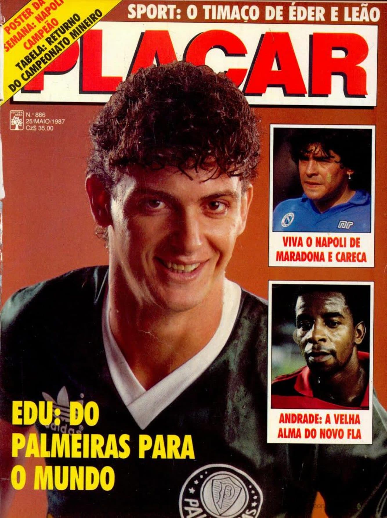 Capa da edição Edu: Do Palmeiras Para o Mundo da revista PLACAR