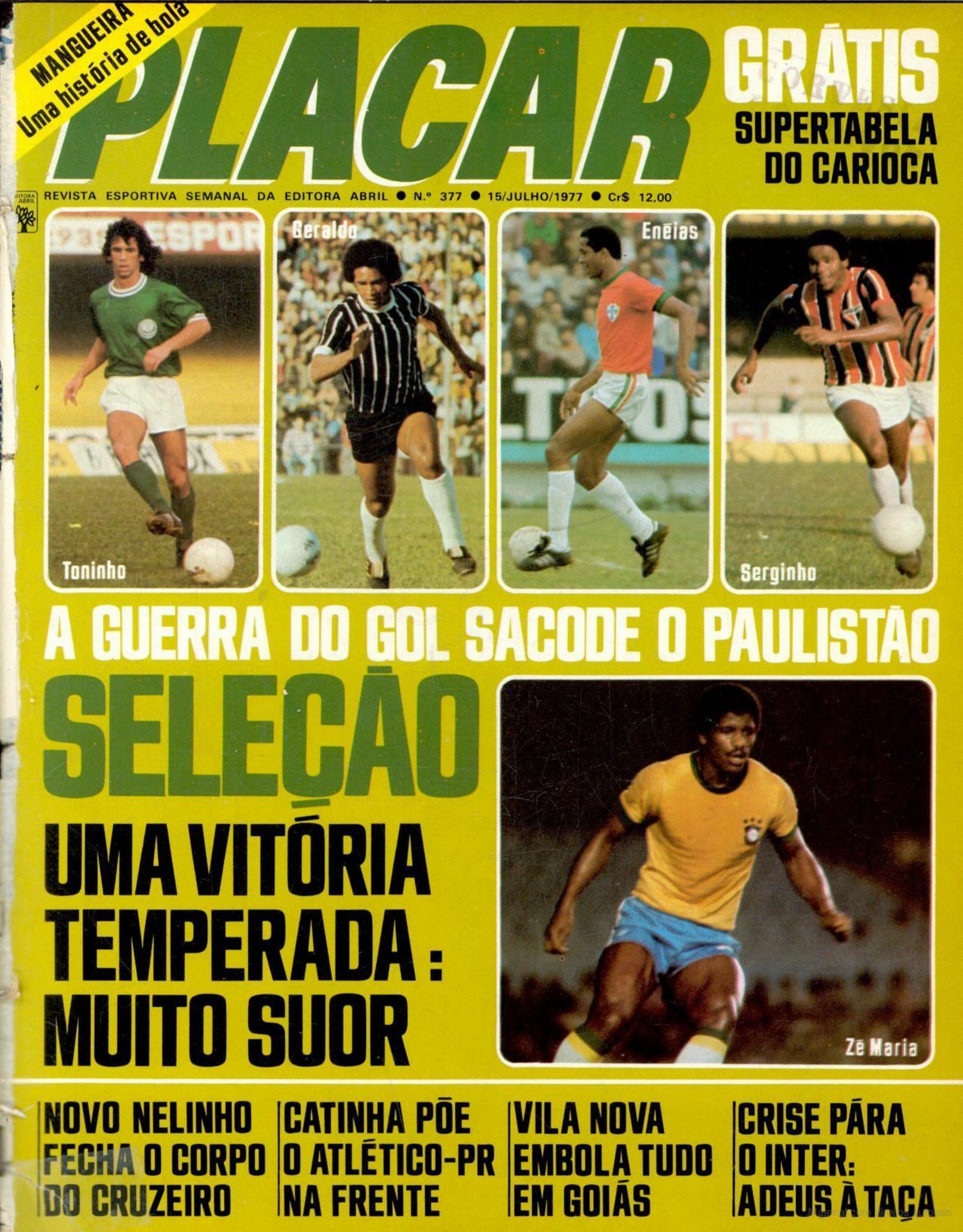 Capa da edição A Guerra do Gol Sacode o Paulistão da revista PLACAR