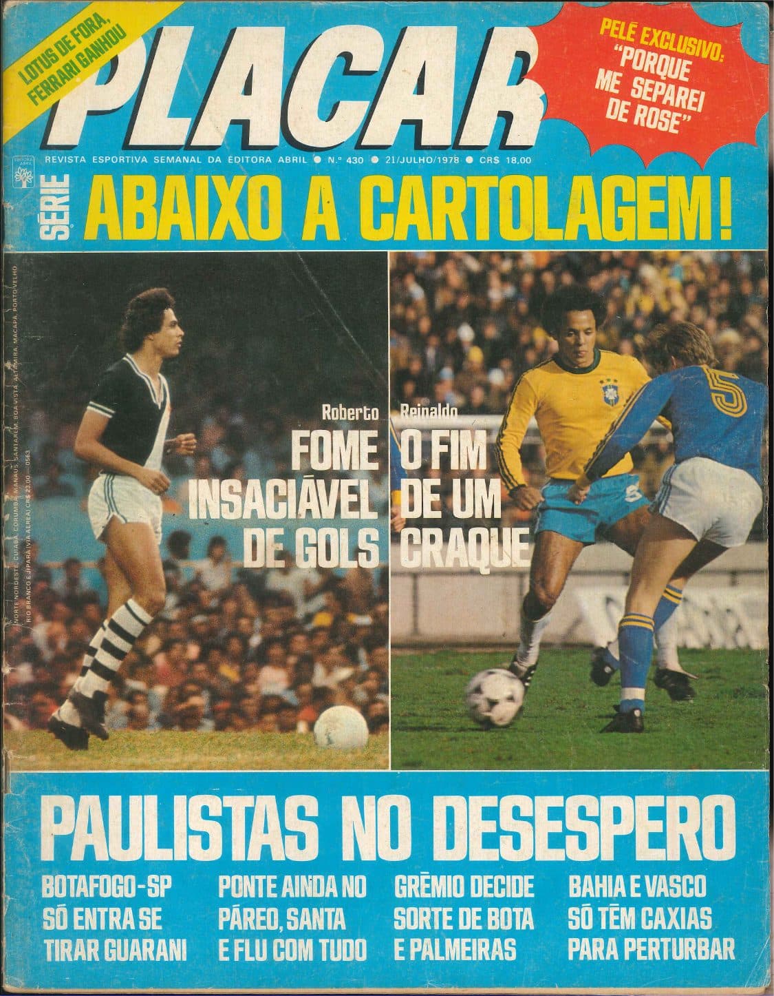 Capa da edição Série: Abaixo a cartolagem! da revista PLACAR