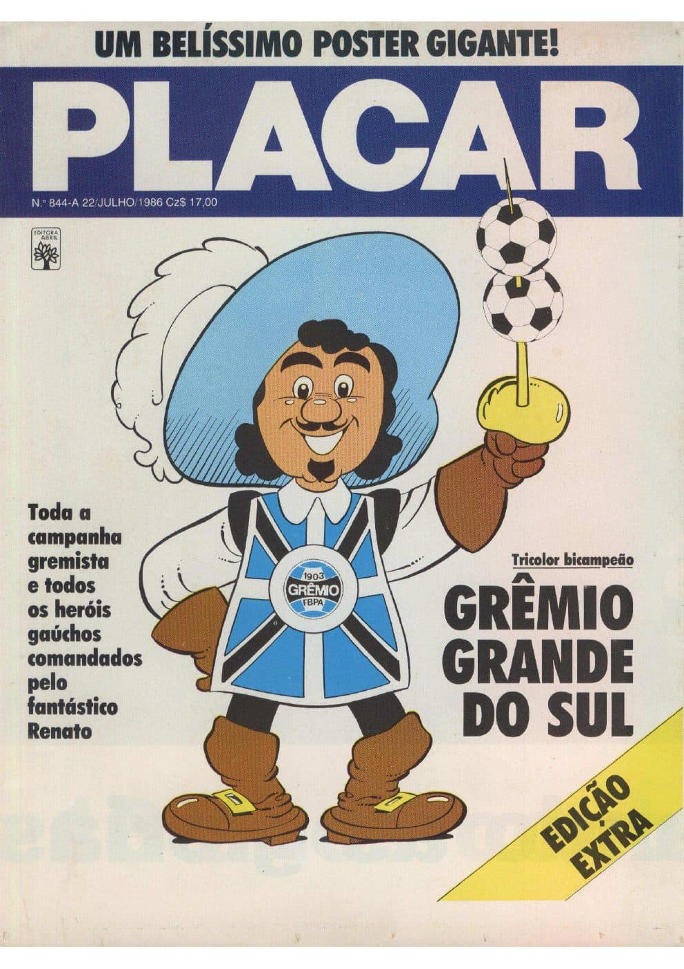 Capa da edição GRÊMIO BI G. 86 da revista PLACAR