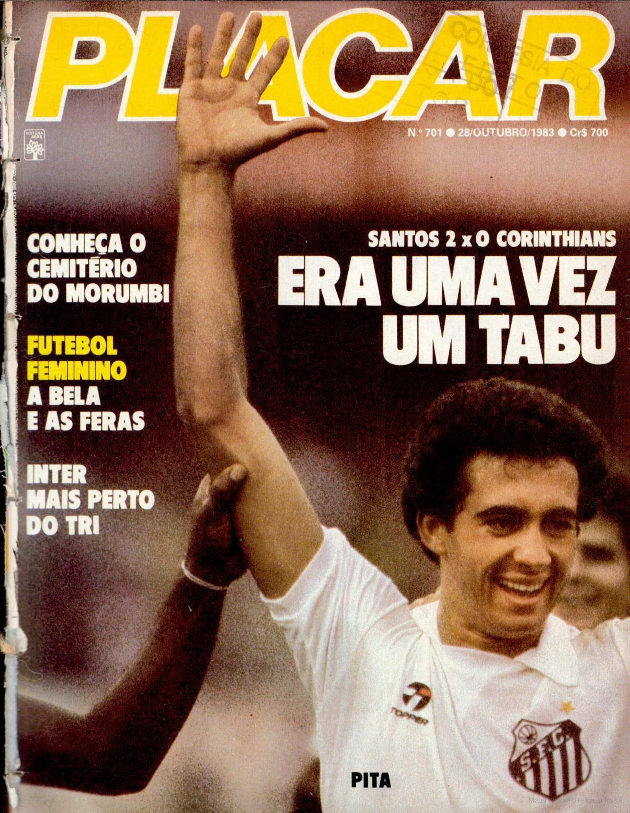 Capa da edição Santos 2 x 0 Corinthians: Era uma vez um tabu da revista PLACAR