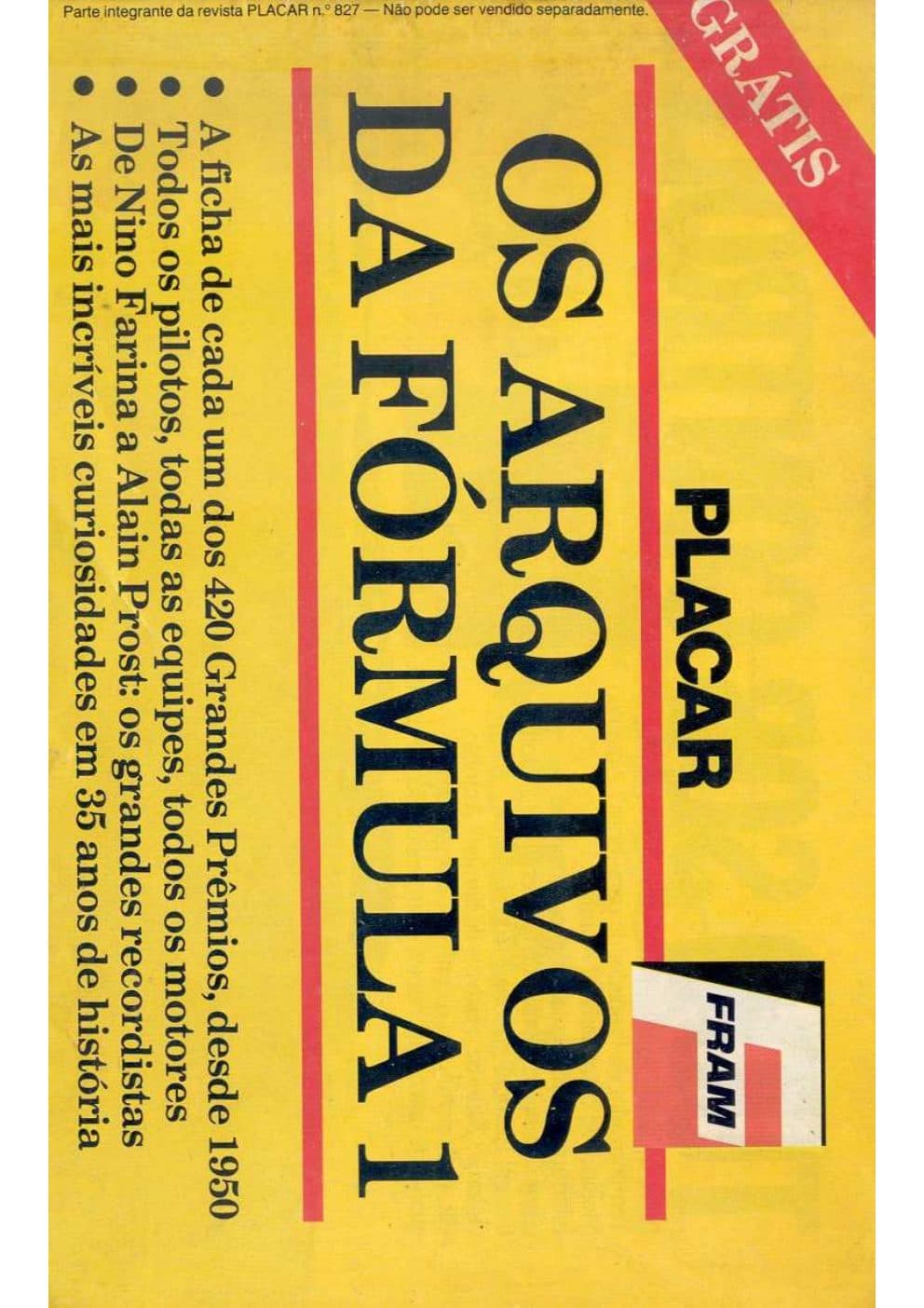 Capa da edição OS ARQ. DA FÓRMULA 1 da revista PLACAR