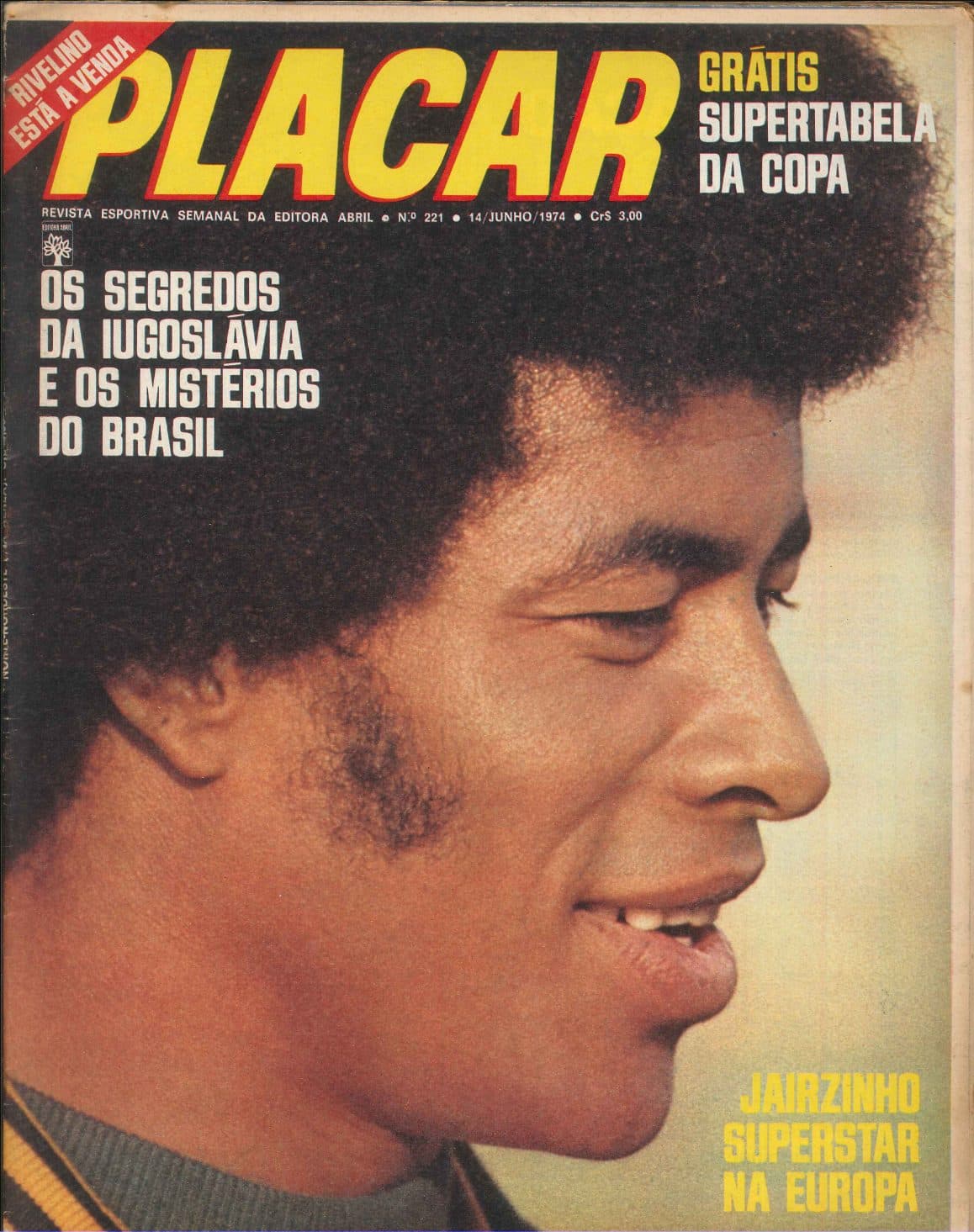 Capa da edição Jairzinho Superstar na Europa da revista PLACAR