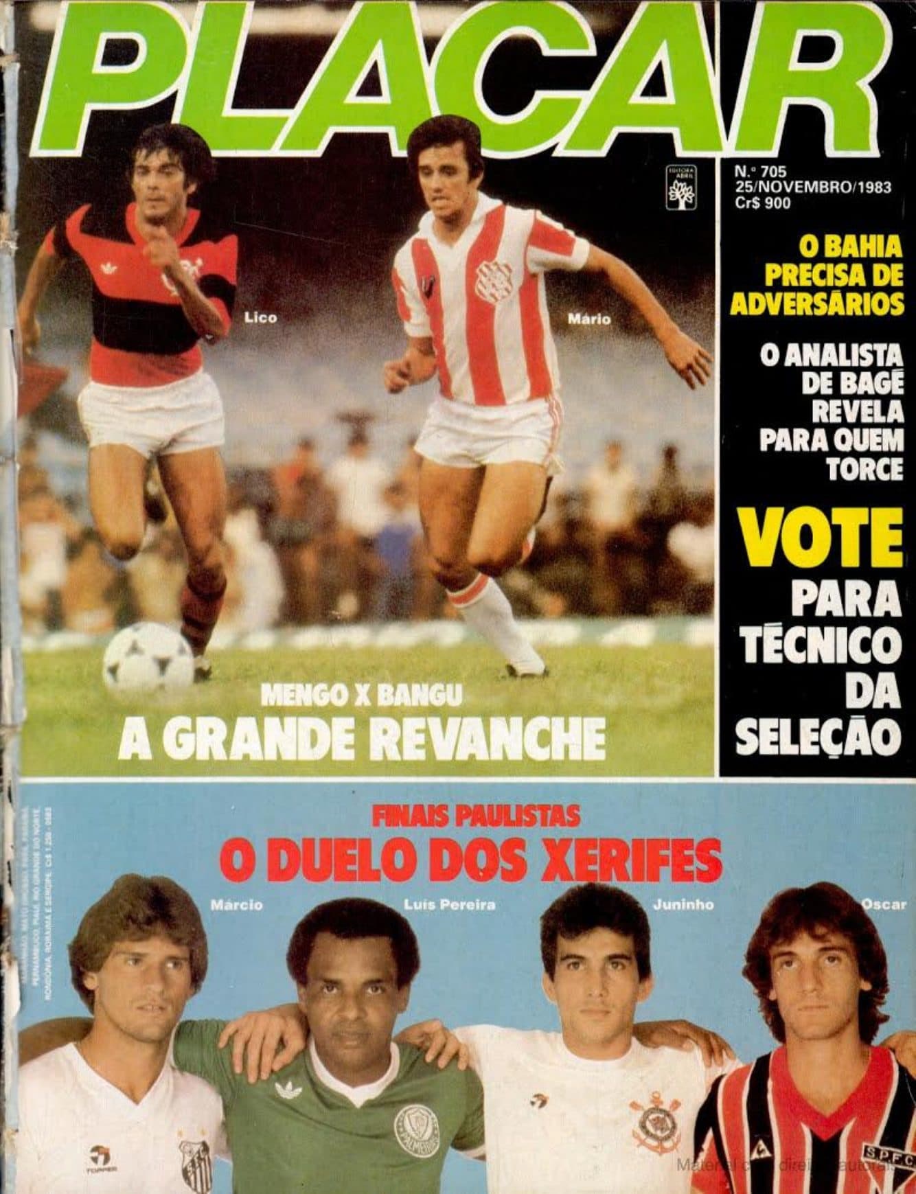 Capa da edição Mengo x Bangu: A grande revanche da revista PLACAR