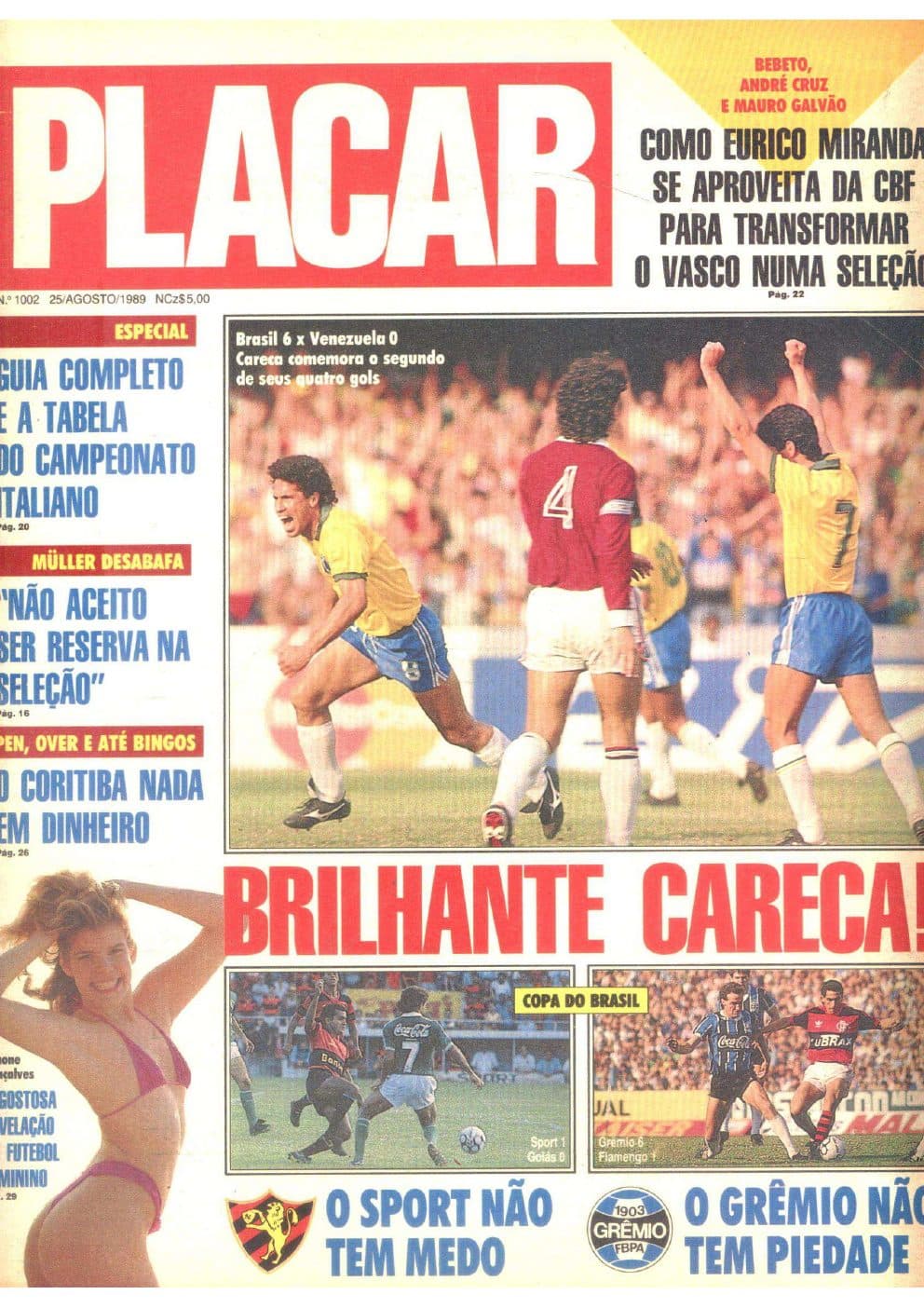 Capa da edição Nº 1002 da revista PLACAR