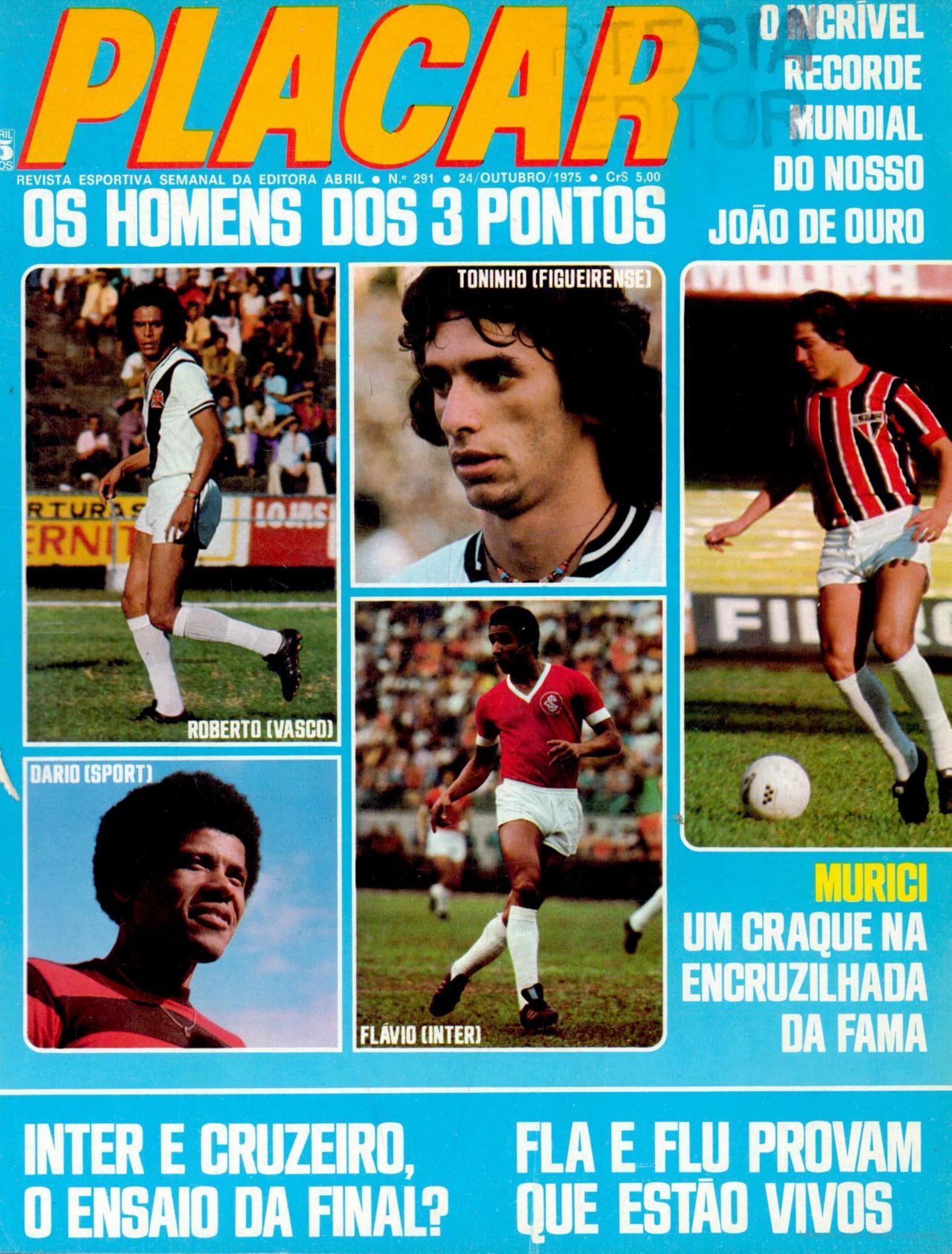 Capa da edição Os homens dos 3 pontos da revista PLACAR