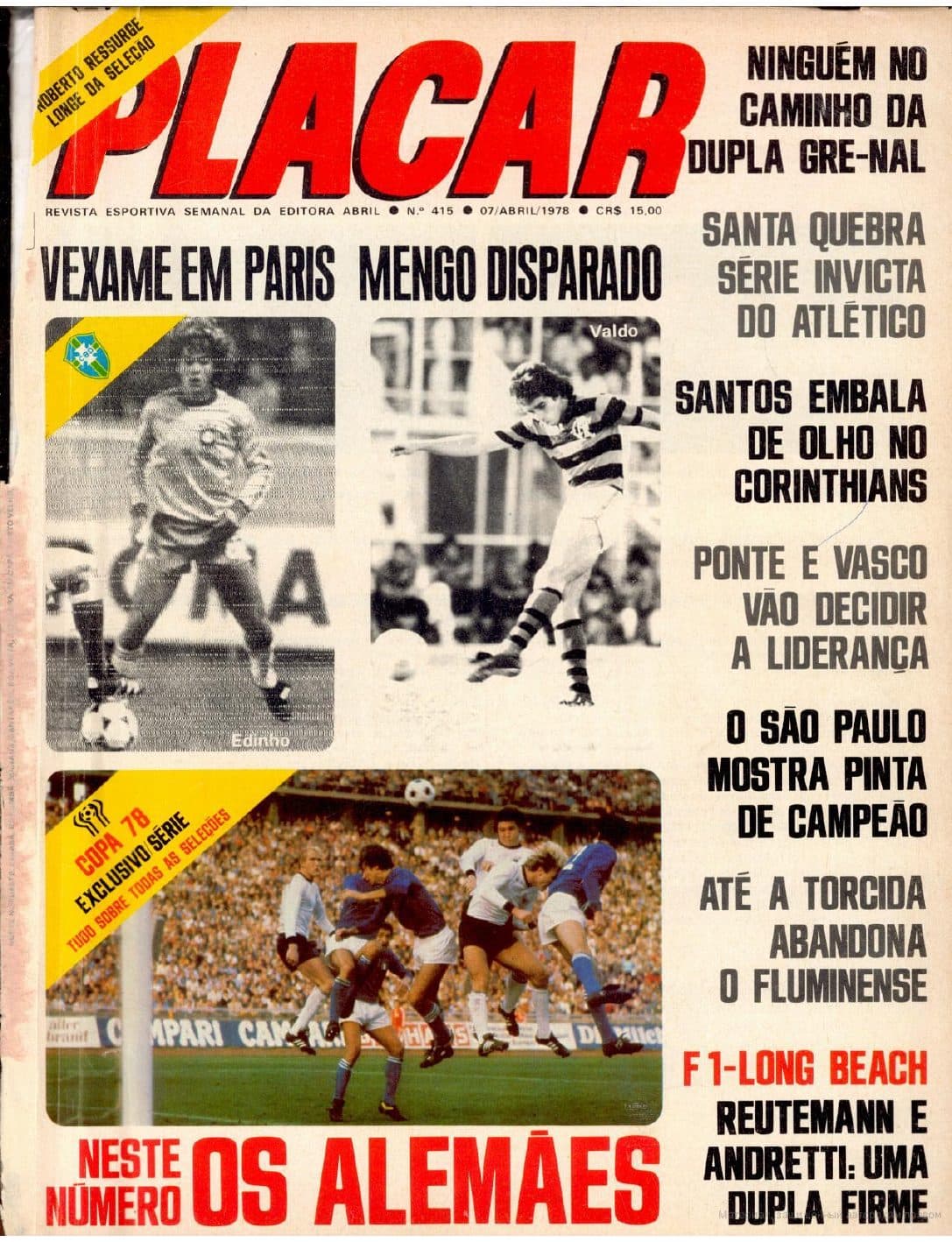 Capa da edição Os alemães da revista PLACAR