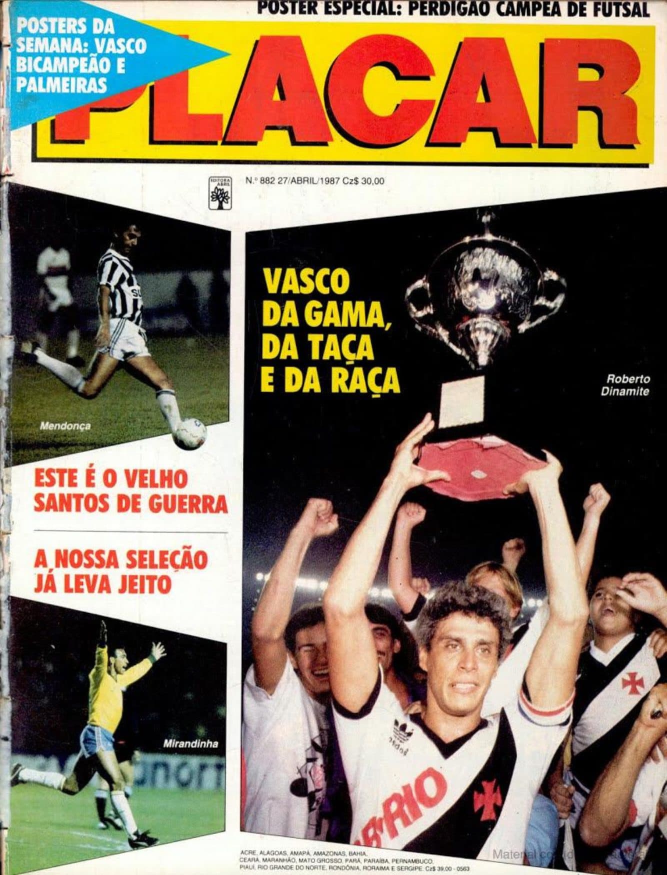 Capa da edição Vasco da Gama, da taça e da raça da revista PLACAR