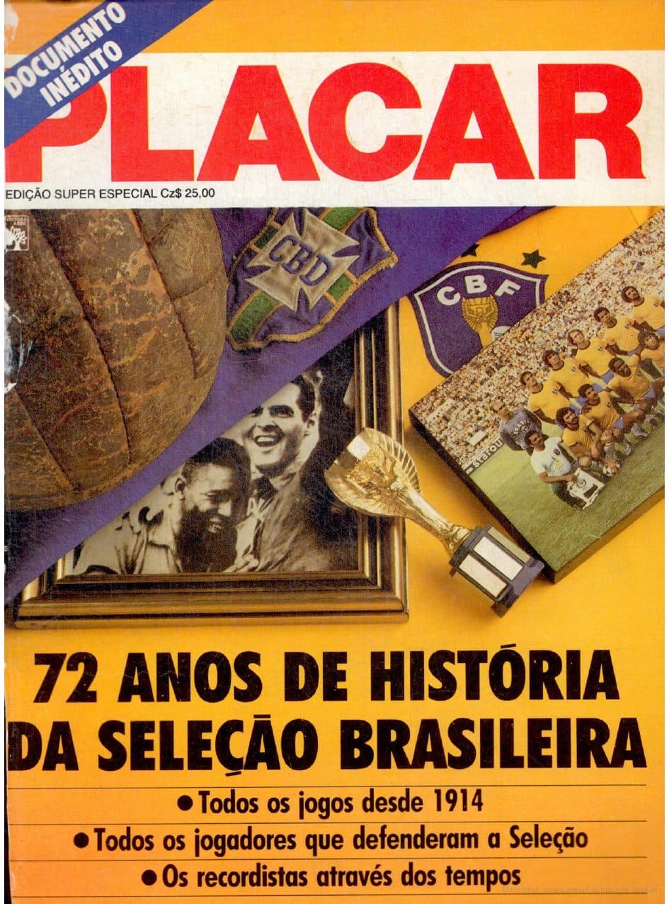 Capa da edição Placar Edição Super Especial 1986-06-(72 Anos de História da Seleção Brasileira) da revista PLACAR