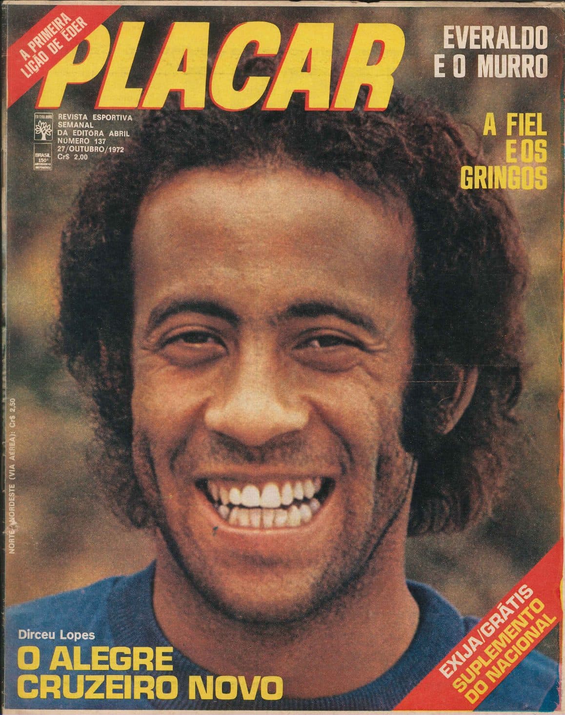 Capa da edição O Alegre Cruzeiro Novo da revista PLACAR