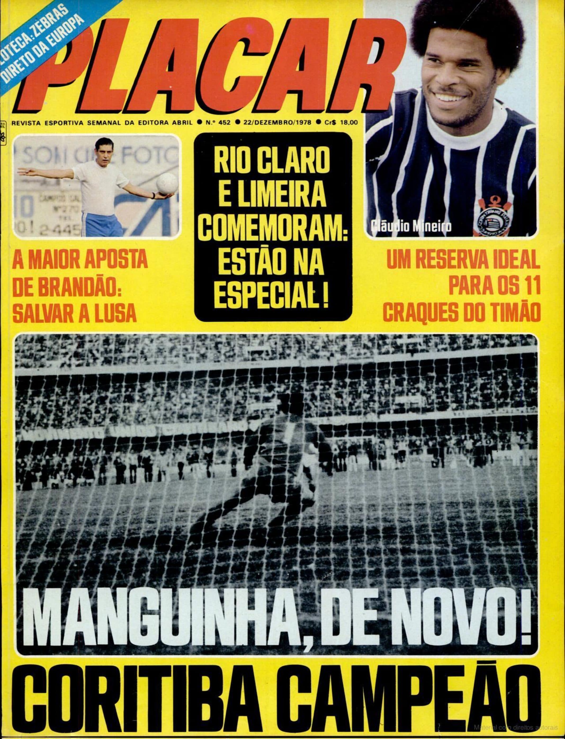 Capa da edição Manguinha, de novo! Coritiba campeão da revista PLACAR