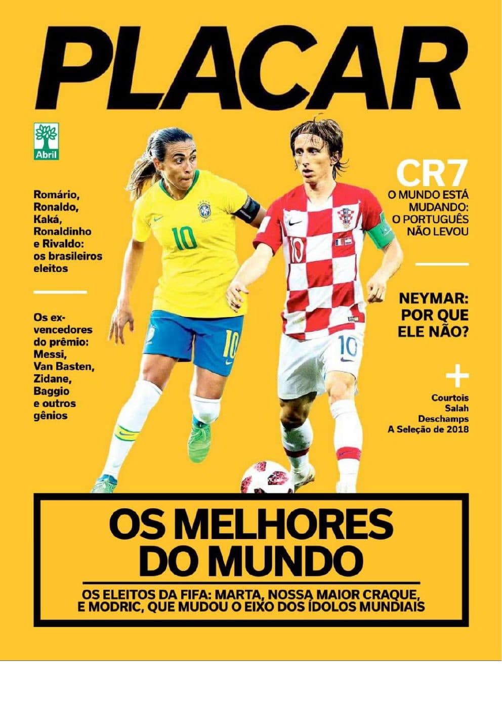 Capa da edição Os Melhores do Mundo da revista PLACAR