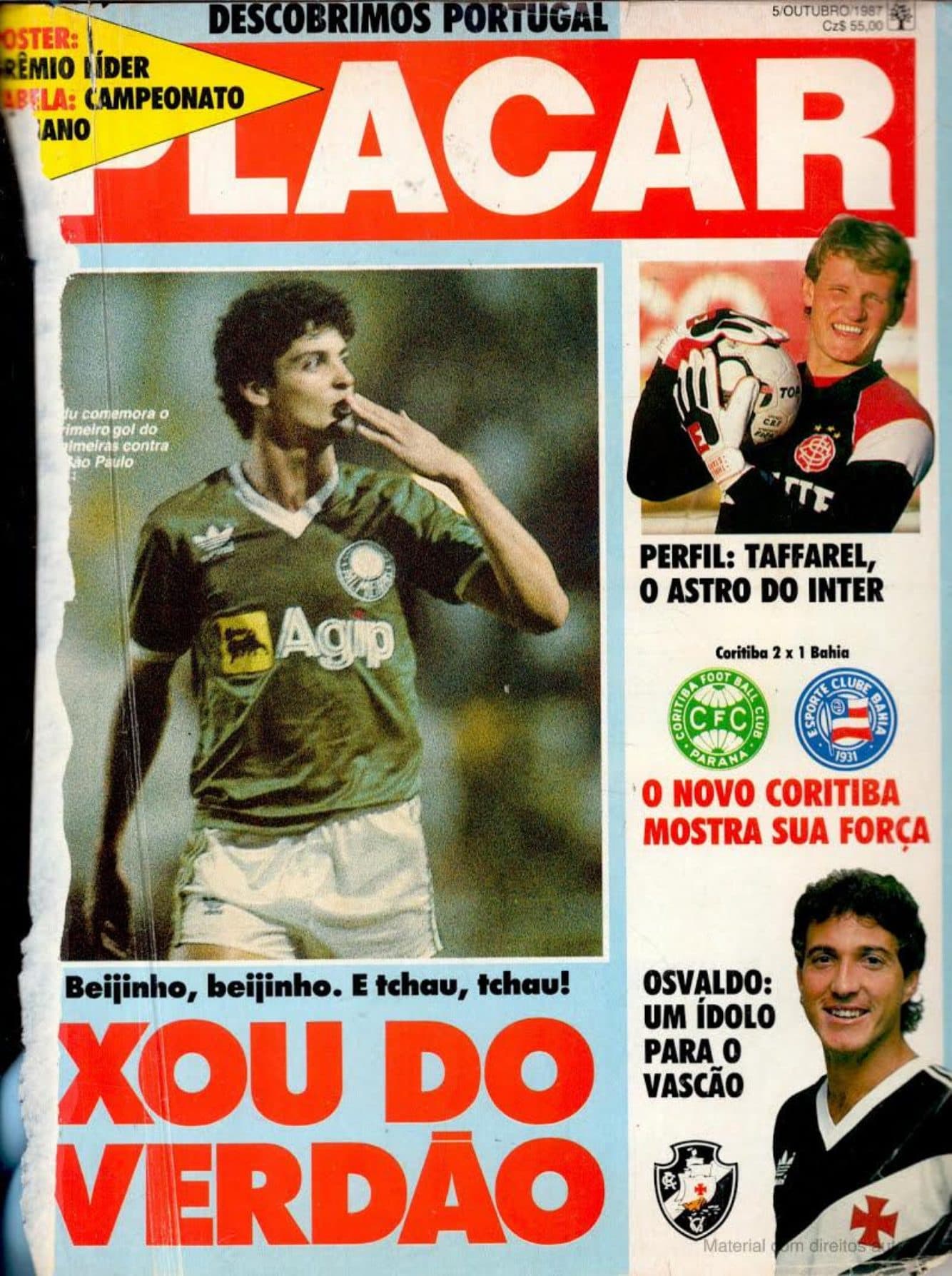 Capa da edição Beijinho, beijinho. E tchau, tchau! XOU DO VERDÃO da revista PLACAR