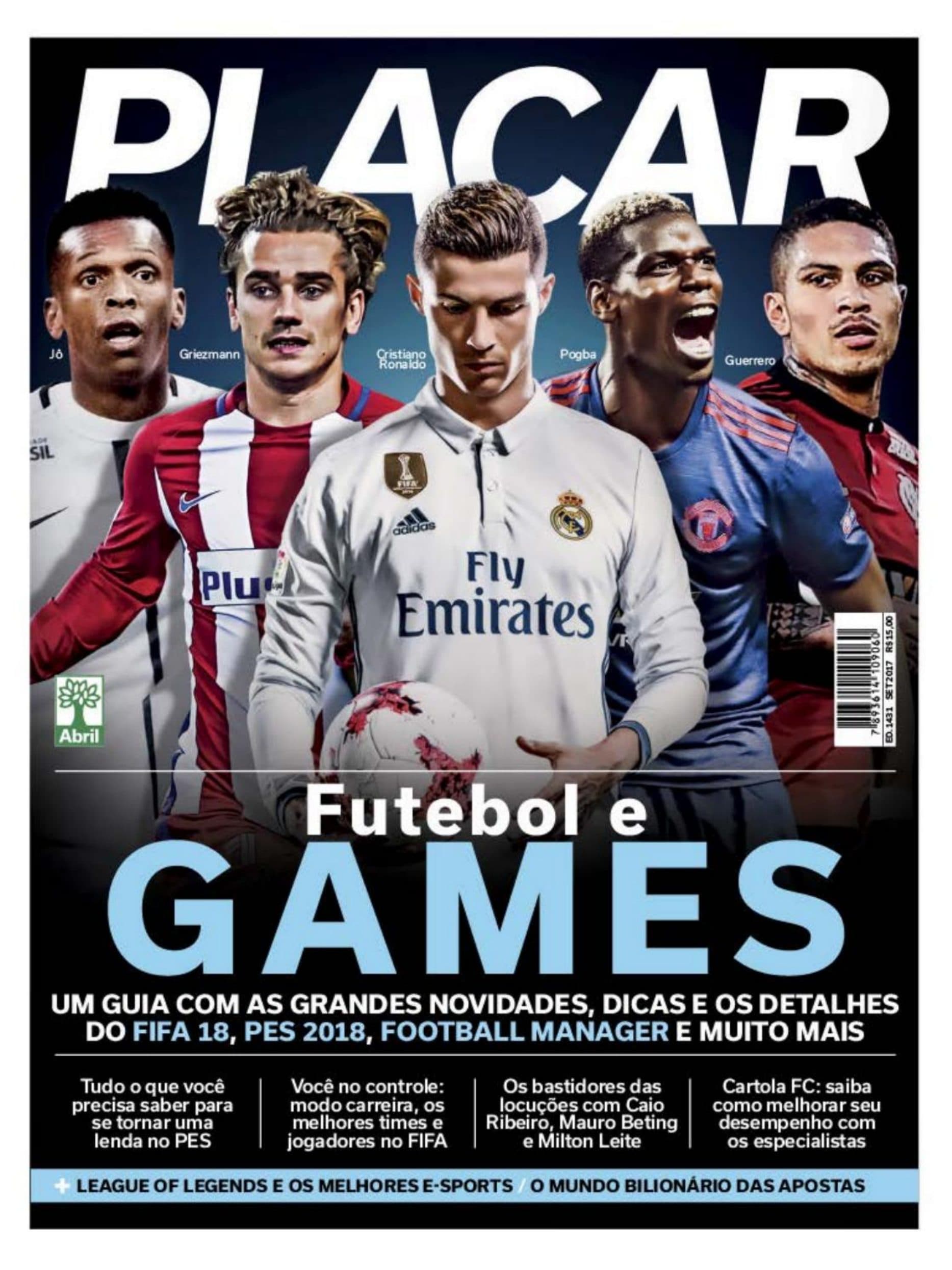 Capa da edição Futebol e GAMES da revista PLACAR