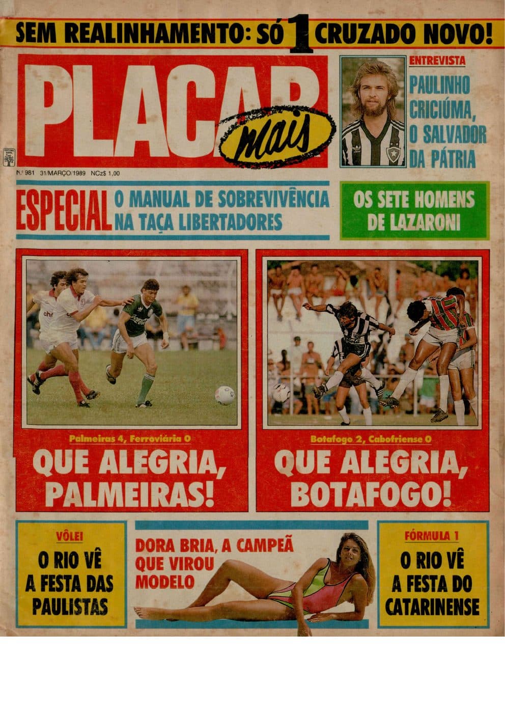 Capa da edição Nº 981 da revista PLACAR