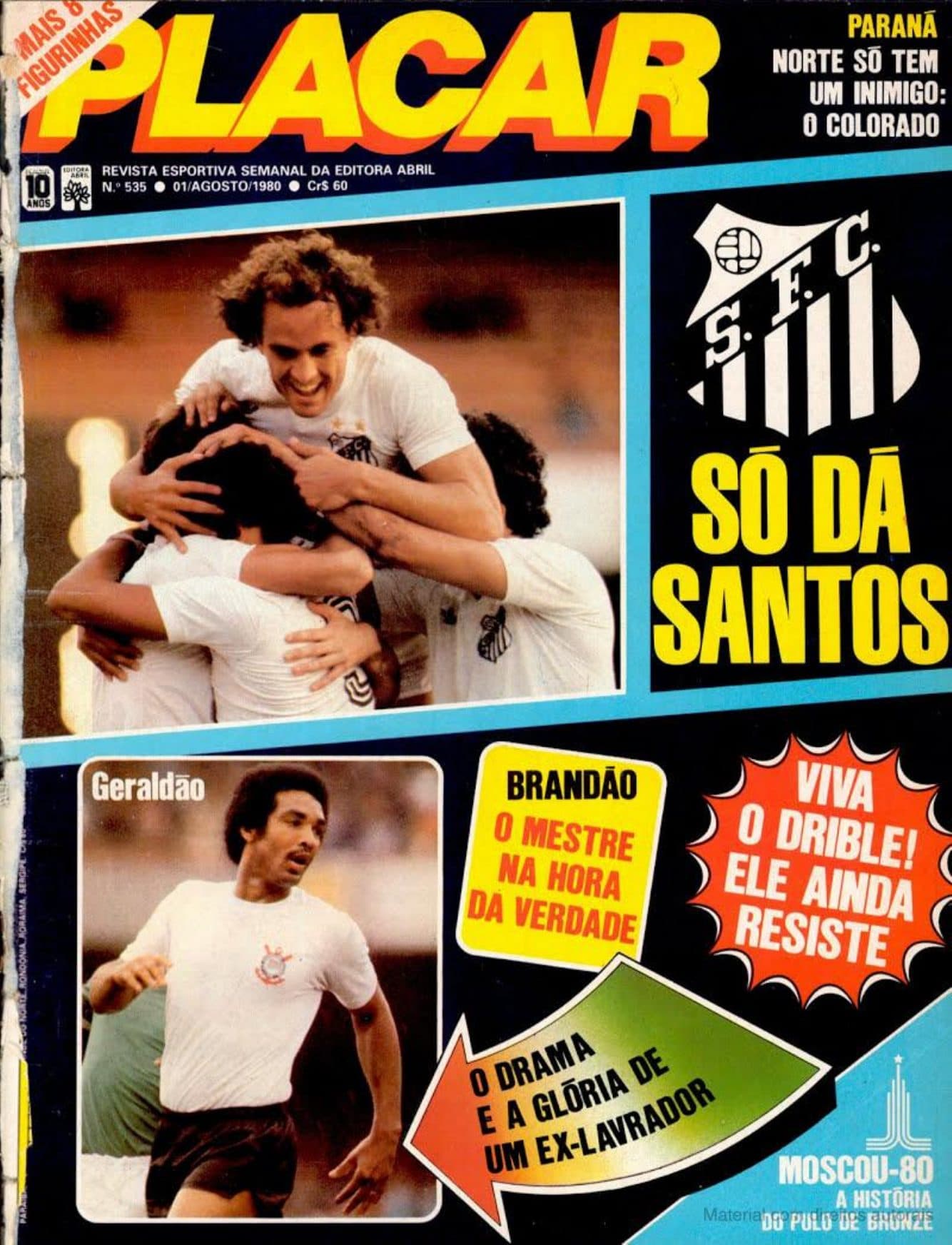 Capa da edição Só dá Santos da revista PLACAR