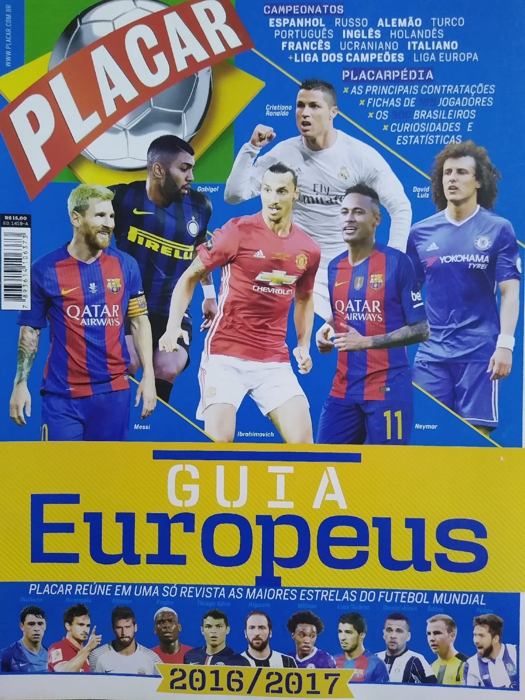 Capa da edição Guia dos Europeus 2016-17 da revista PLACAR