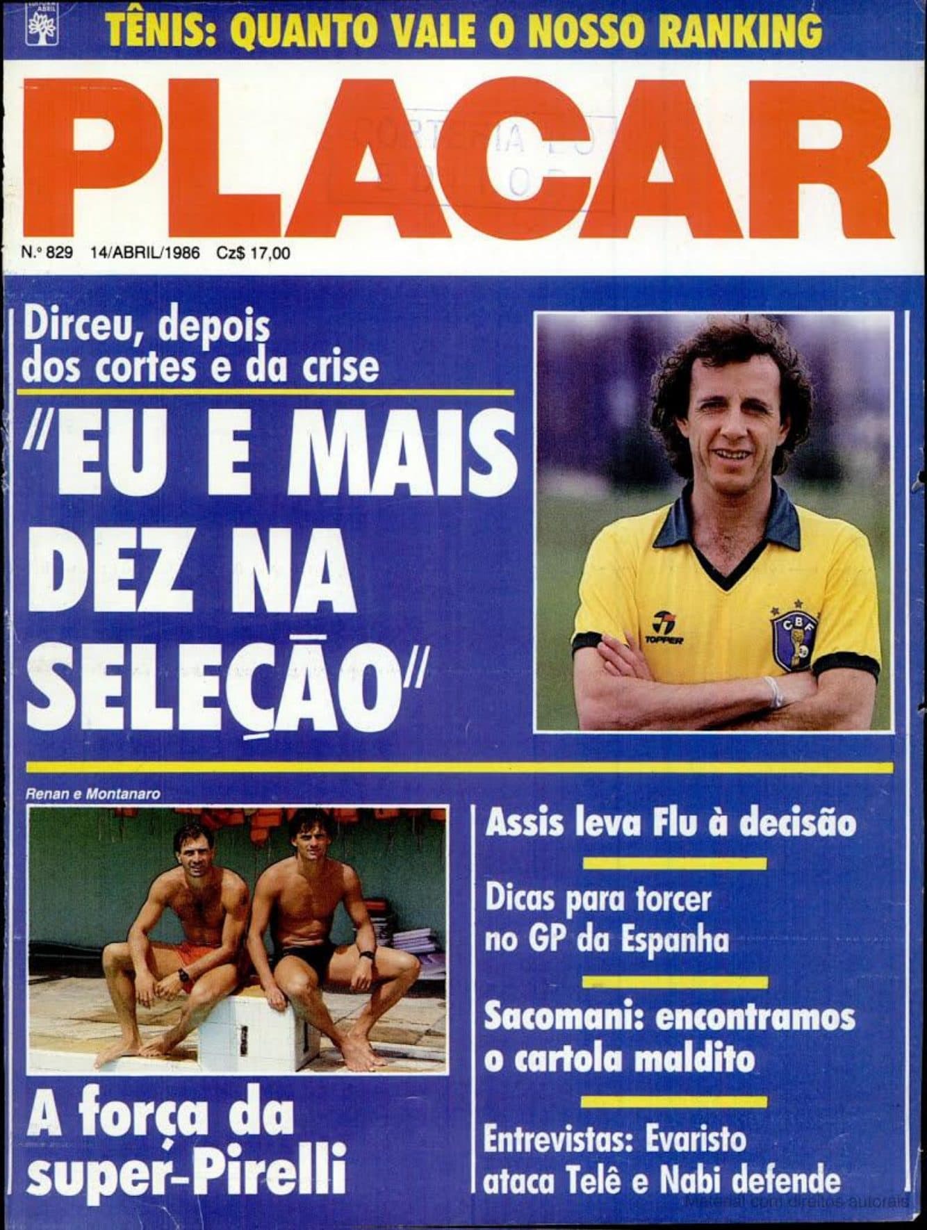 Capa da edição Dirceu: Eu e mais dez na Seleção da revista PLACAR