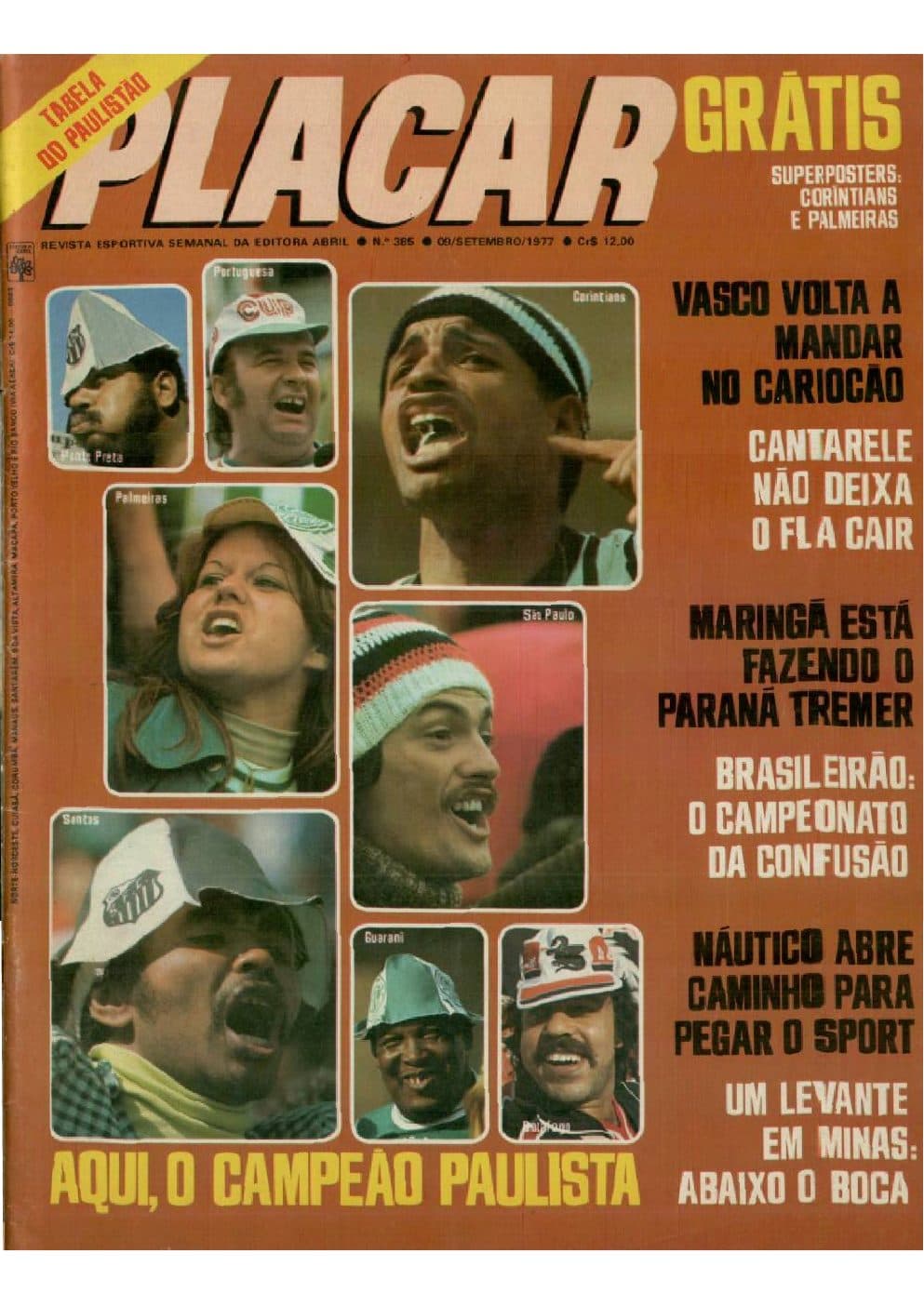 Capa da edição Aqui, o campeão paulista da revista PLACAR