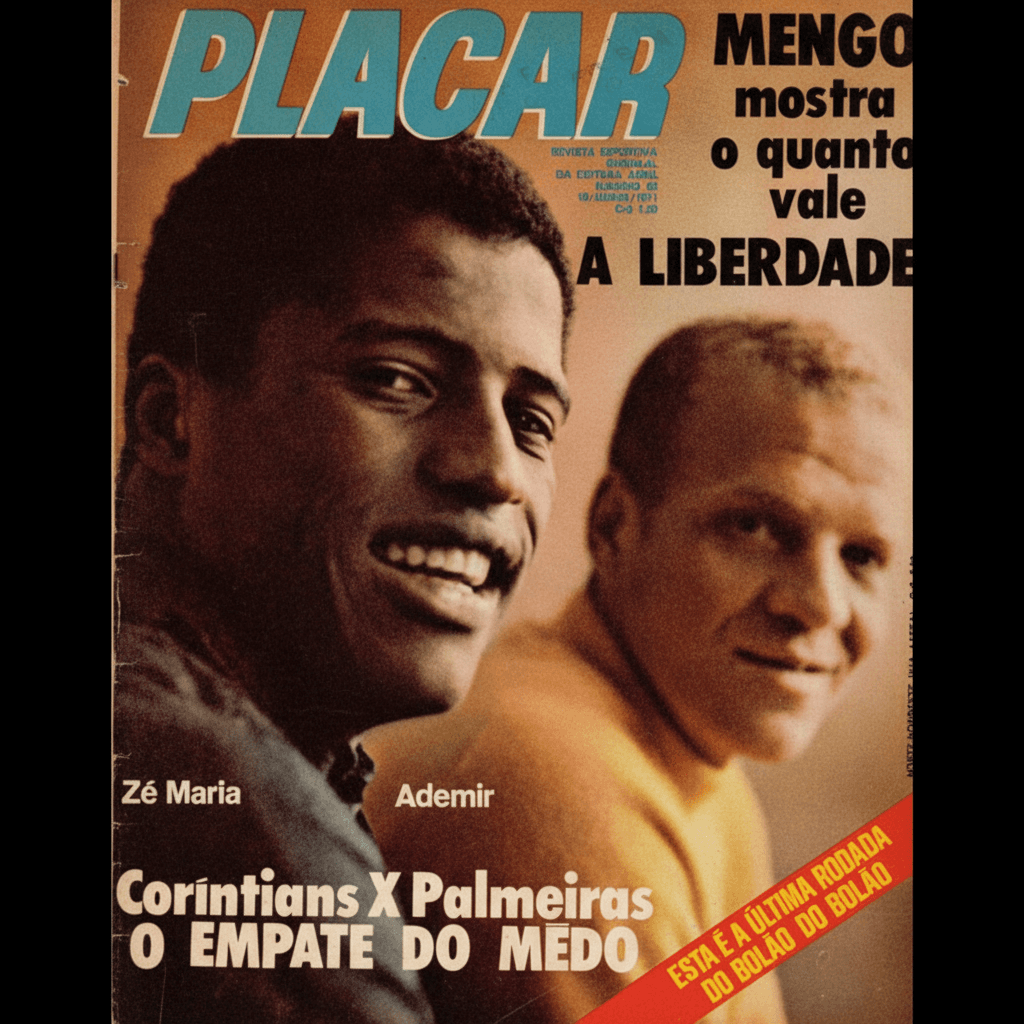 Capa da edição Coríntians X Palmeiras O EMPATE DO MEDO da revista PLACAR