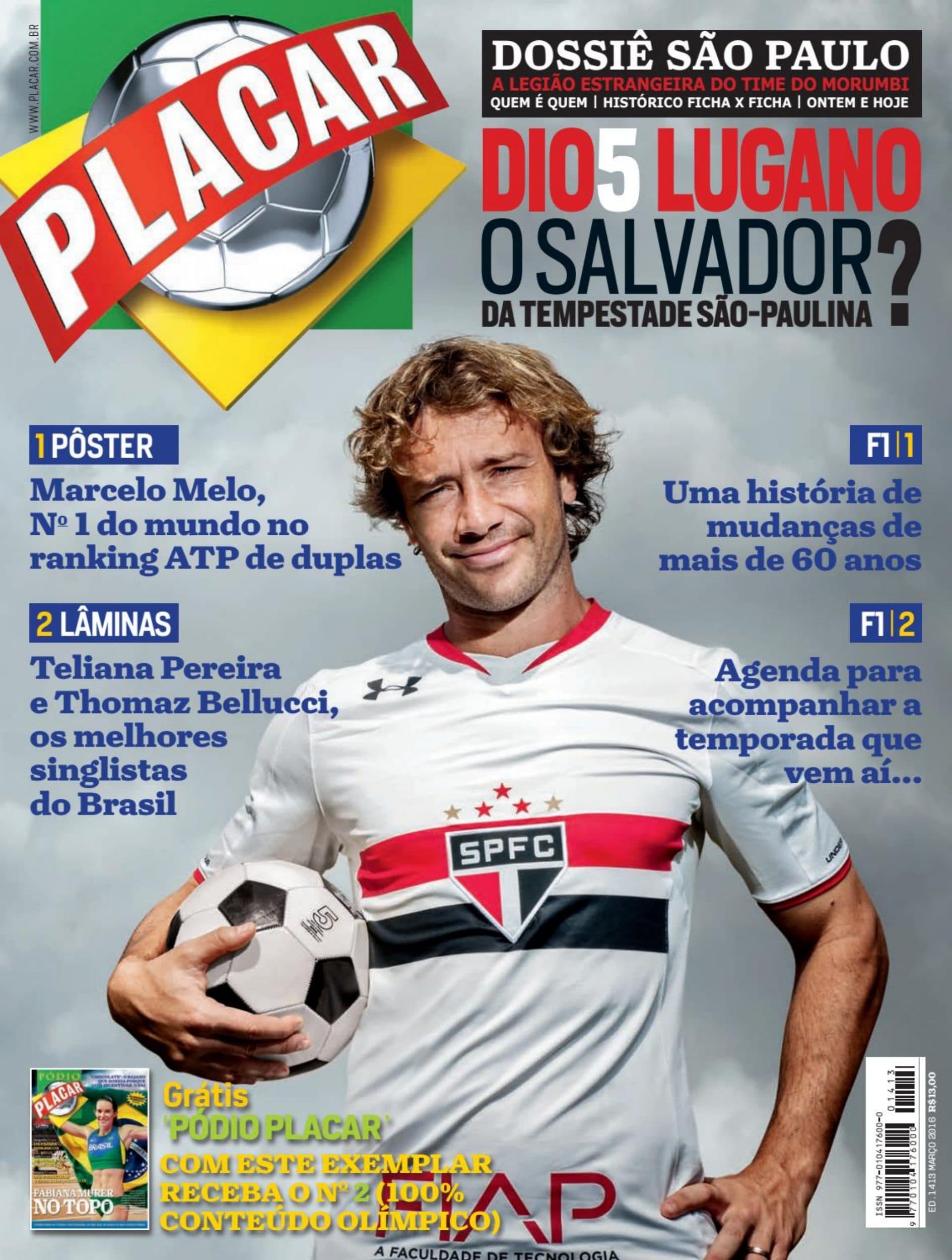 Capa da edição Dio5 Lugano, o salvador? Da tempestade são-paulina da revista PLACAR