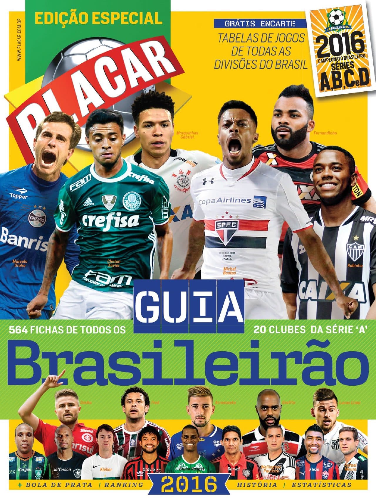 Capa da edição GUIA DO BRASILEIRÃO 2016 da revista PLACAR