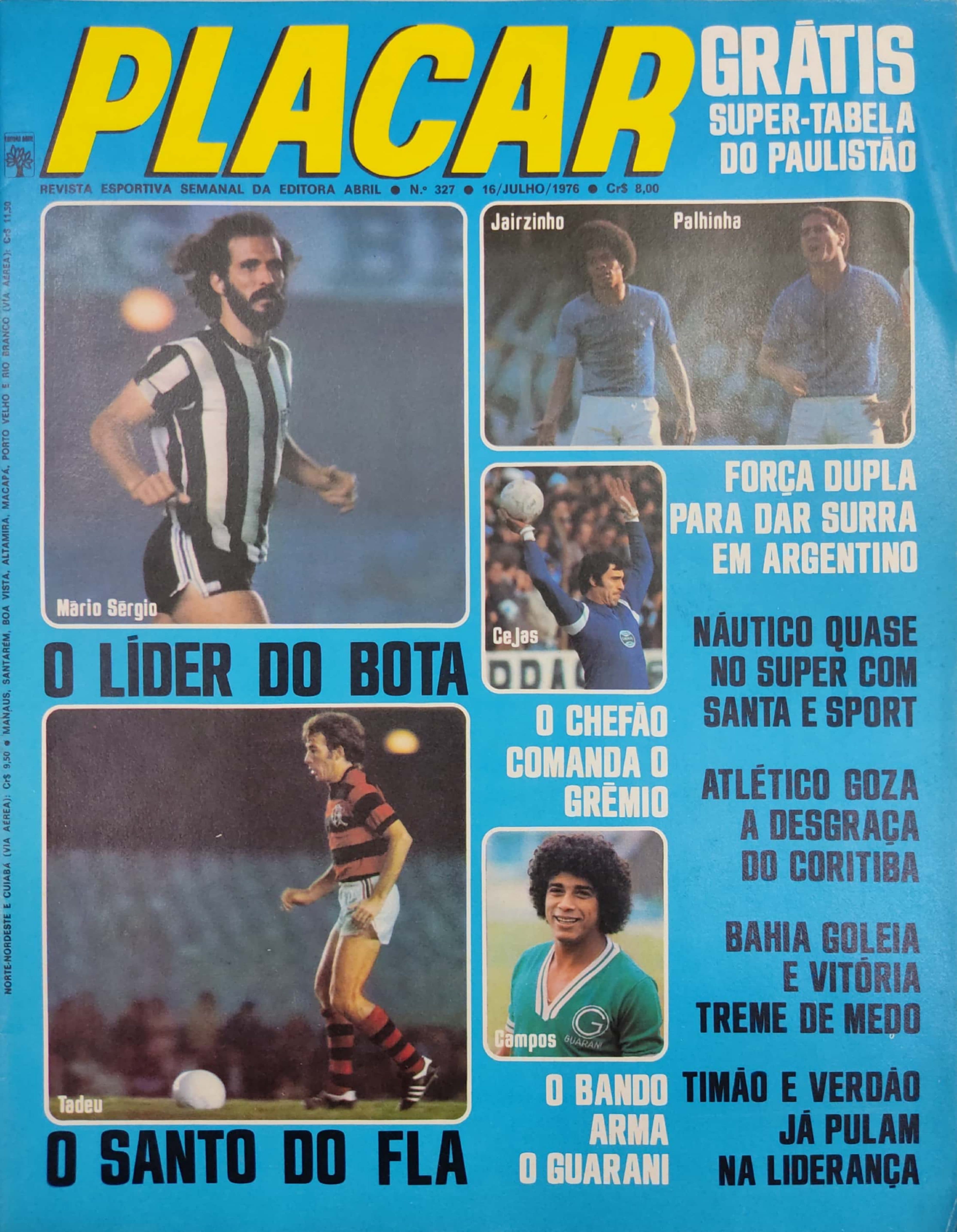 Capa da edição Mário Sérgio: O Líder do Bota da revista PLACAR